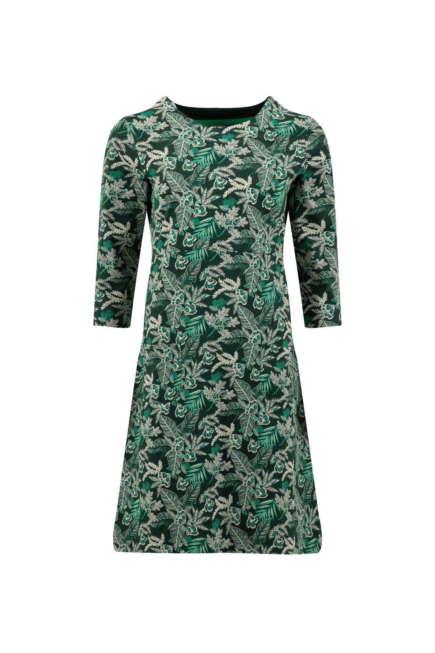 Weird Fish Starshine Printed Jersey Dress Laurel Green Size 12
