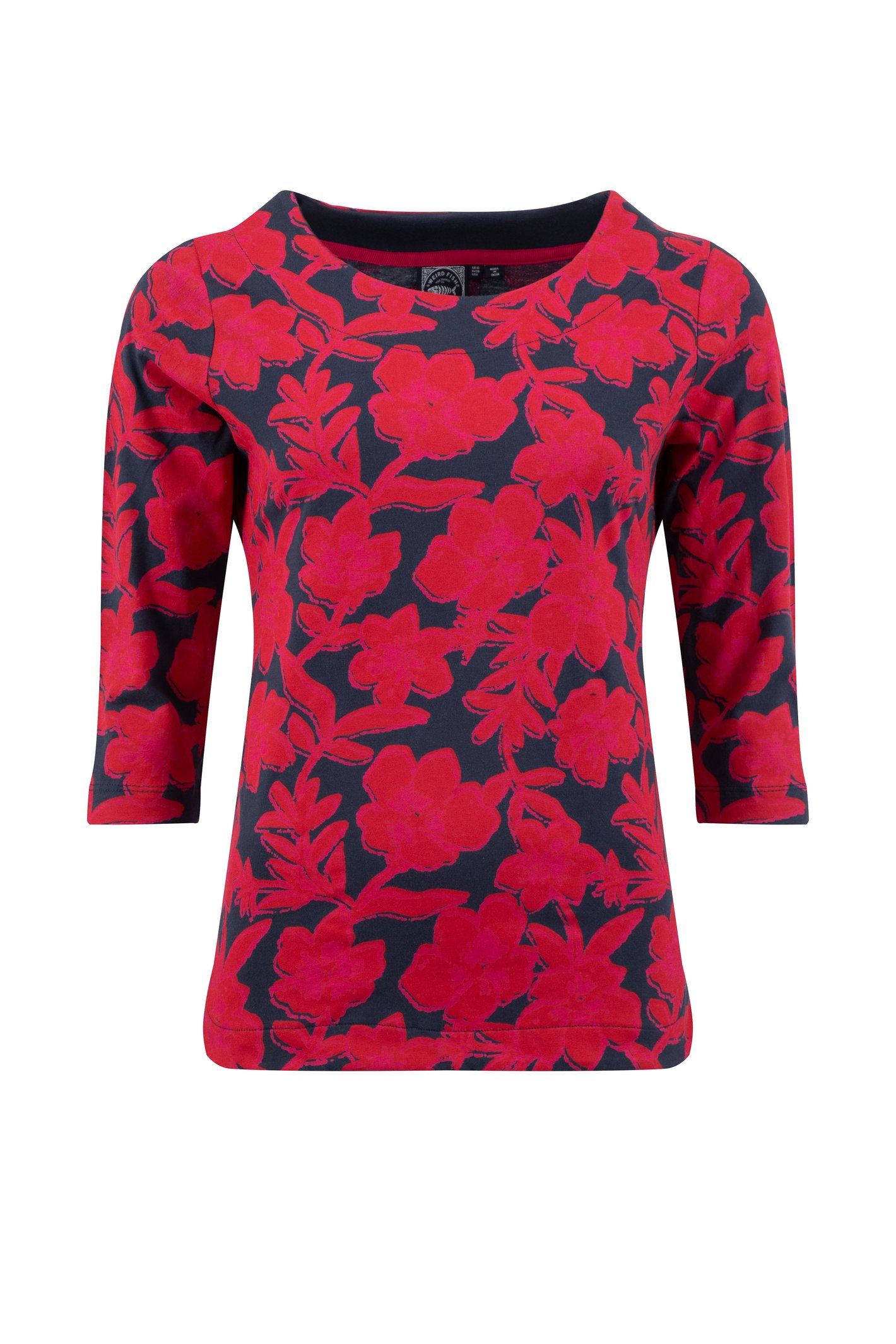 Weird Fish Pinto Printed Jersey T-Shirt Cranberry Size 10