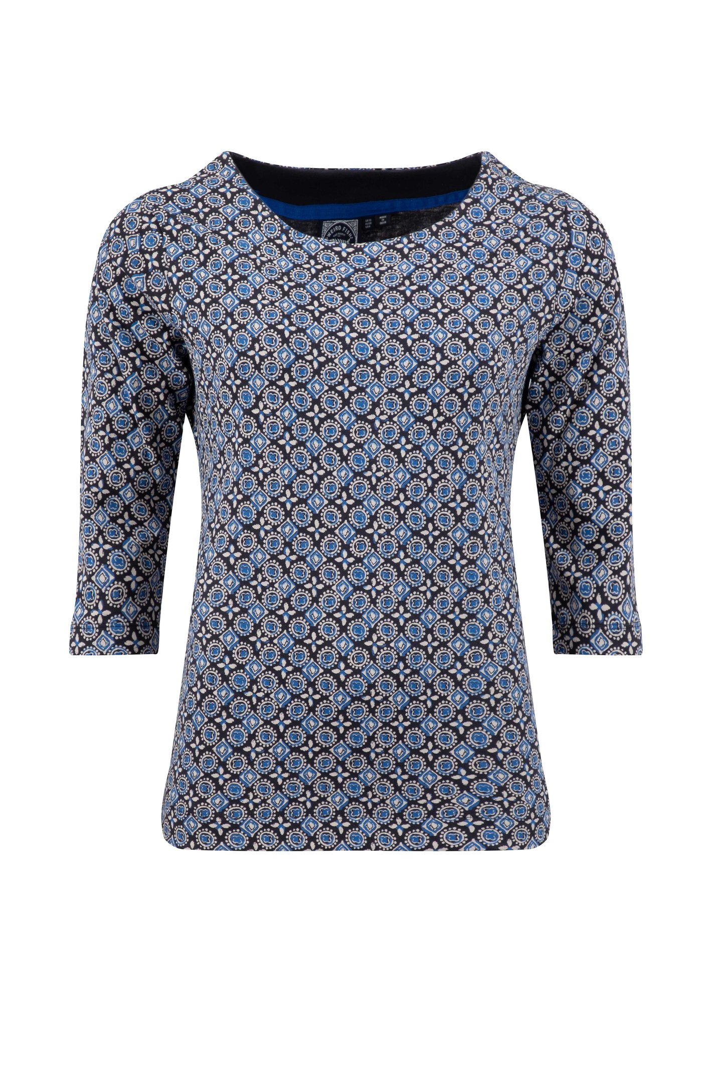 Weird Fish Pinto Printed Jersey T-Shirt Mood Indigo Size 22