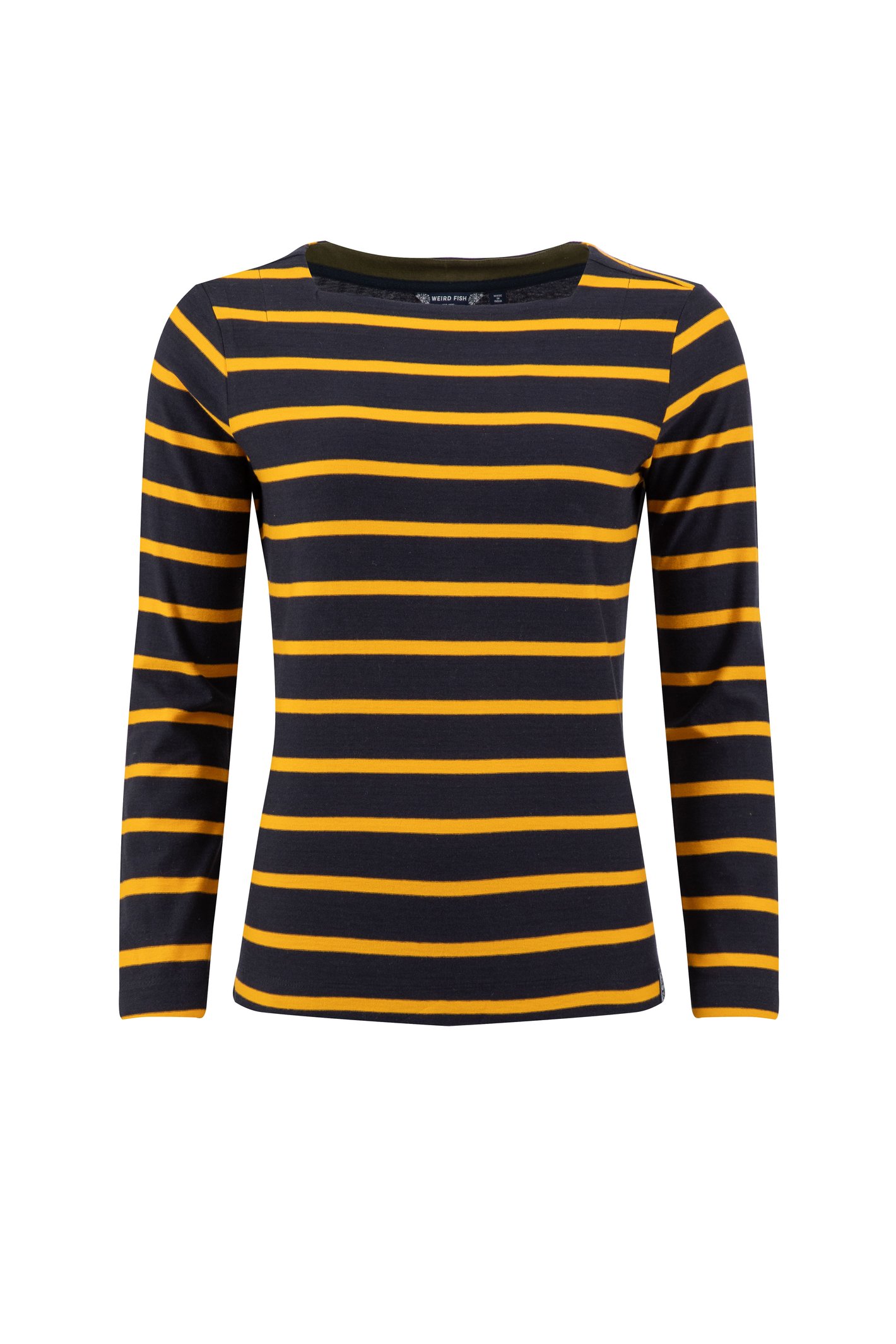 Weird Fish Saffira Cotton Jersey Stripe Top Midnight Size 22