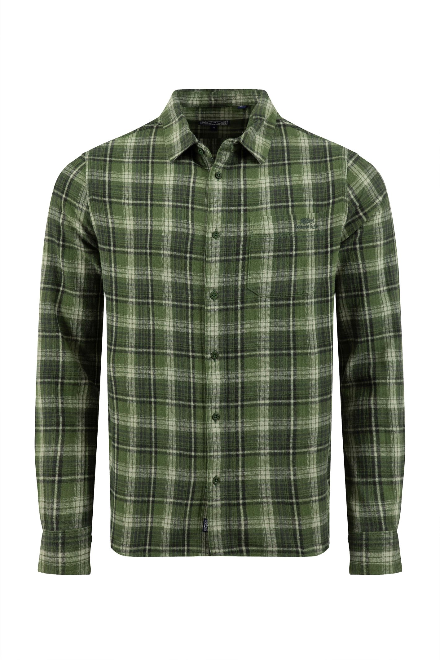 Weird Fish Broxton Long Sleeve Herringbone Check Shirt Duck Green Size L