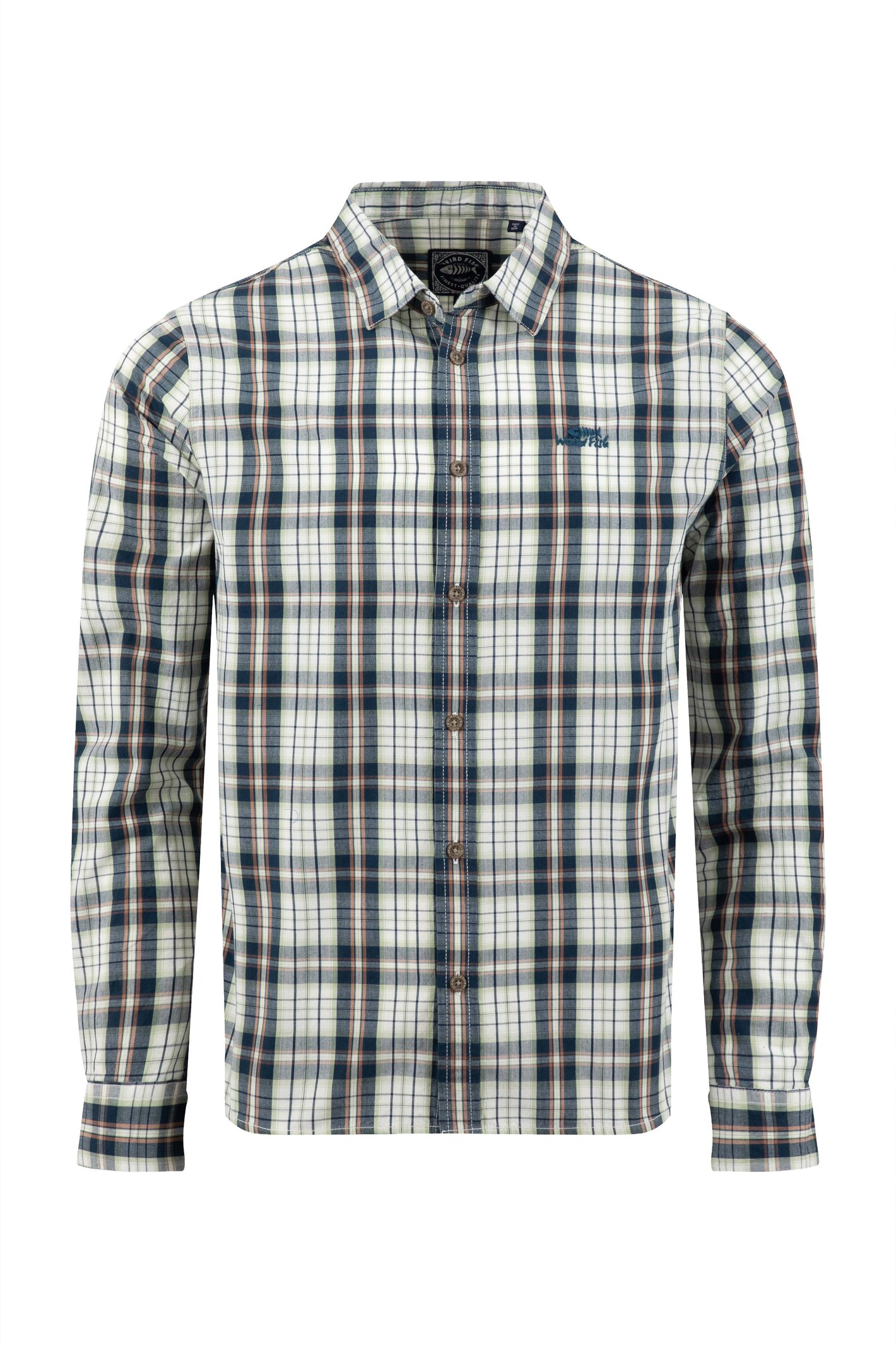 Weird Fish Lando Long Sleeve Check Shirt Off White Size 2XL