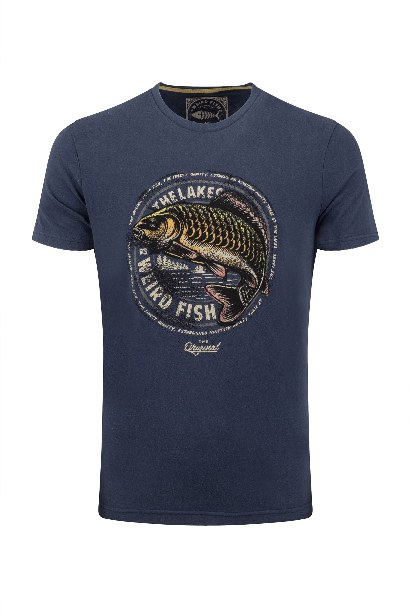 Weird Fish Weird Fish Carpe Front Print Graphic T-Shirt Navy
