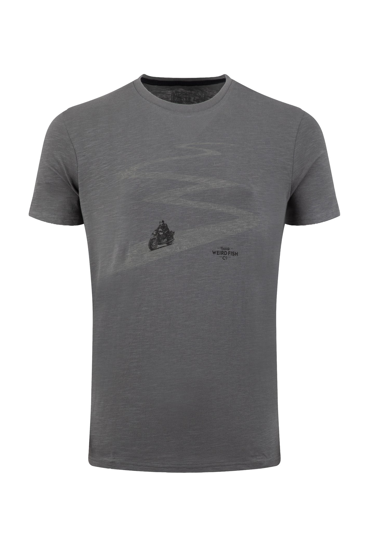 Weird Fish Biking Front Print Graphic T-Shirt Iron Stone Size 4XL