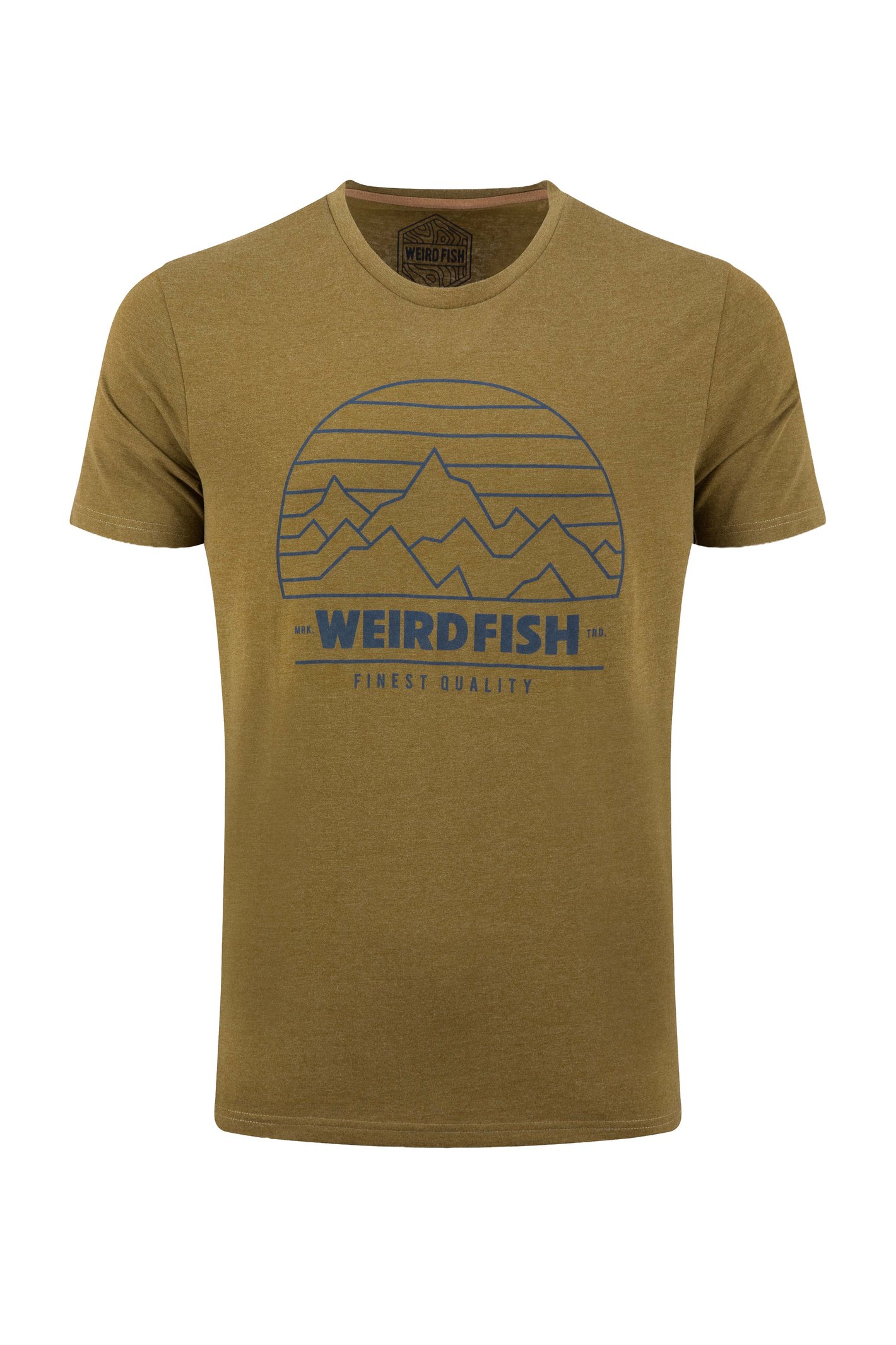 Weird Fish Off Grid Front Print Graphic T-Shirt Verdun Green Size M