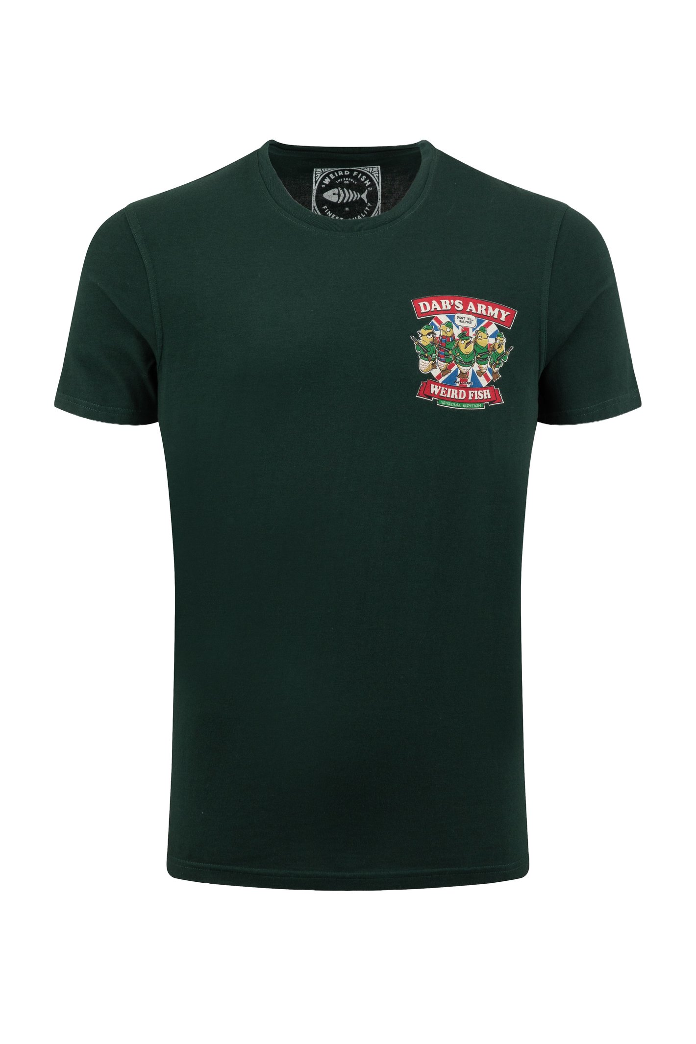 Weird Fish Dabs Army Back Print Artist T-Shirt Beetle Green Size 4XL