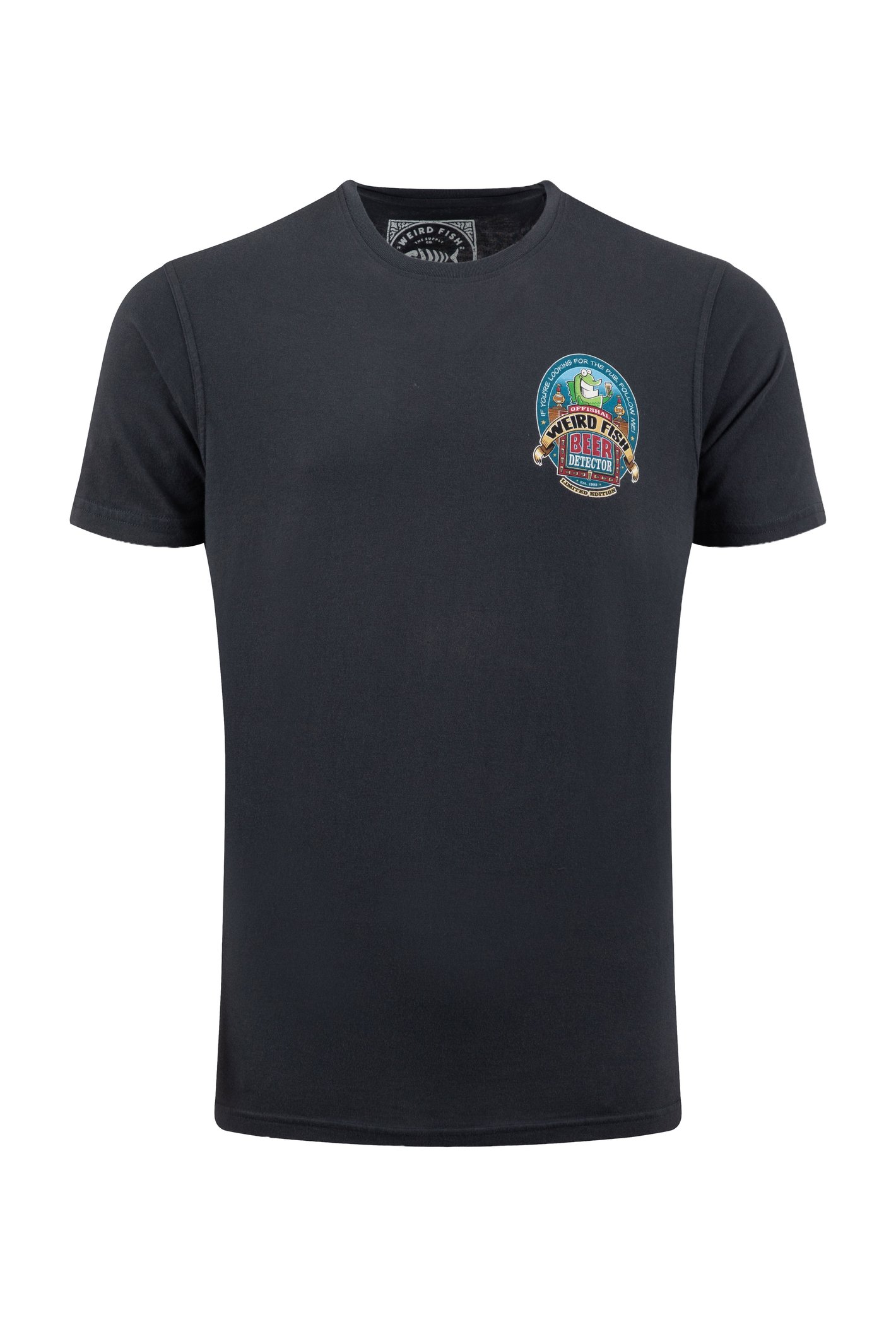 Weird Fish Beer Detector Back Print Artist T-Shirt Navy Size S