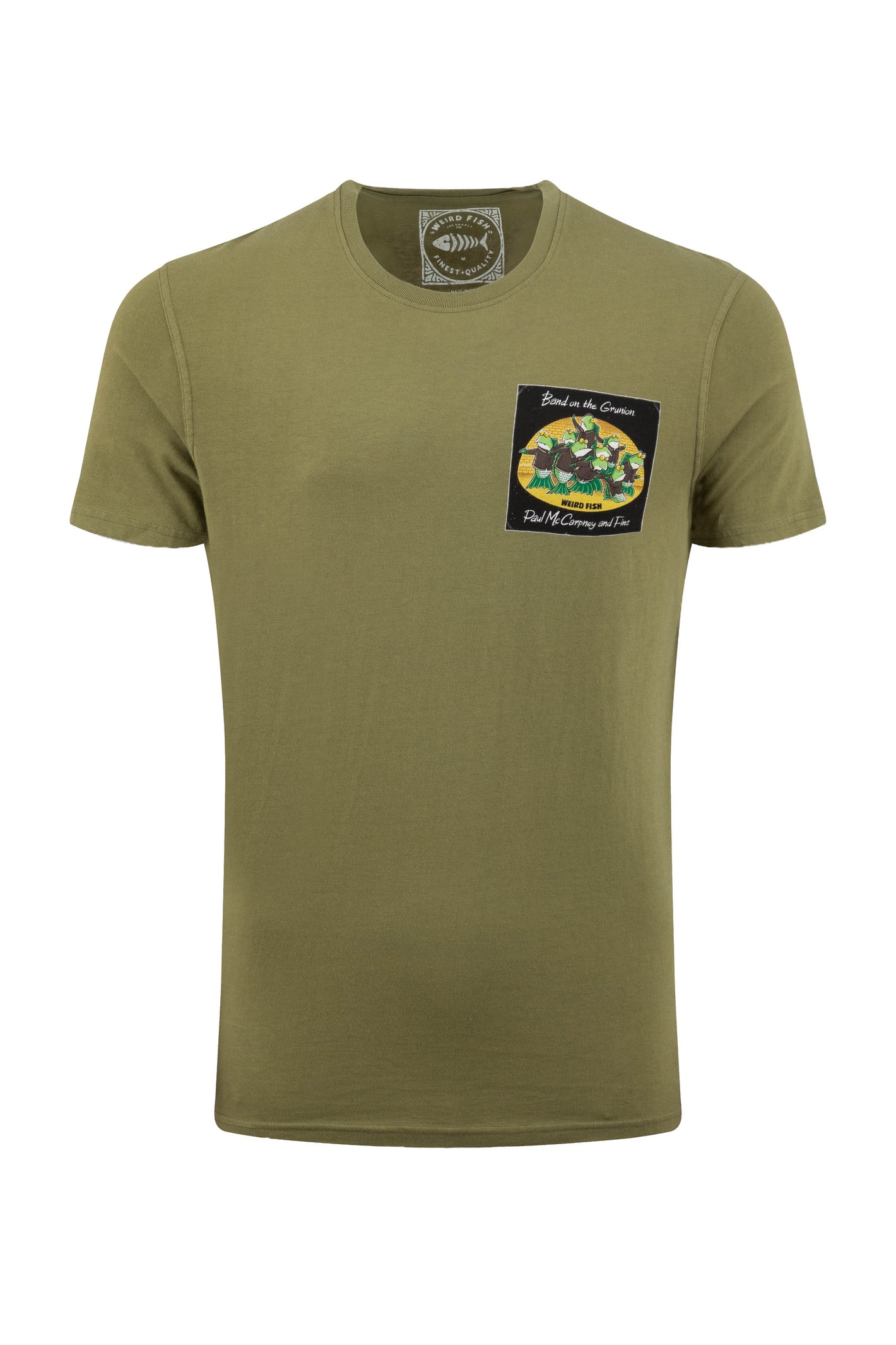 Weird Fish Band On The Grunion Back Print Artist T-Shirt Olive Moss Size S