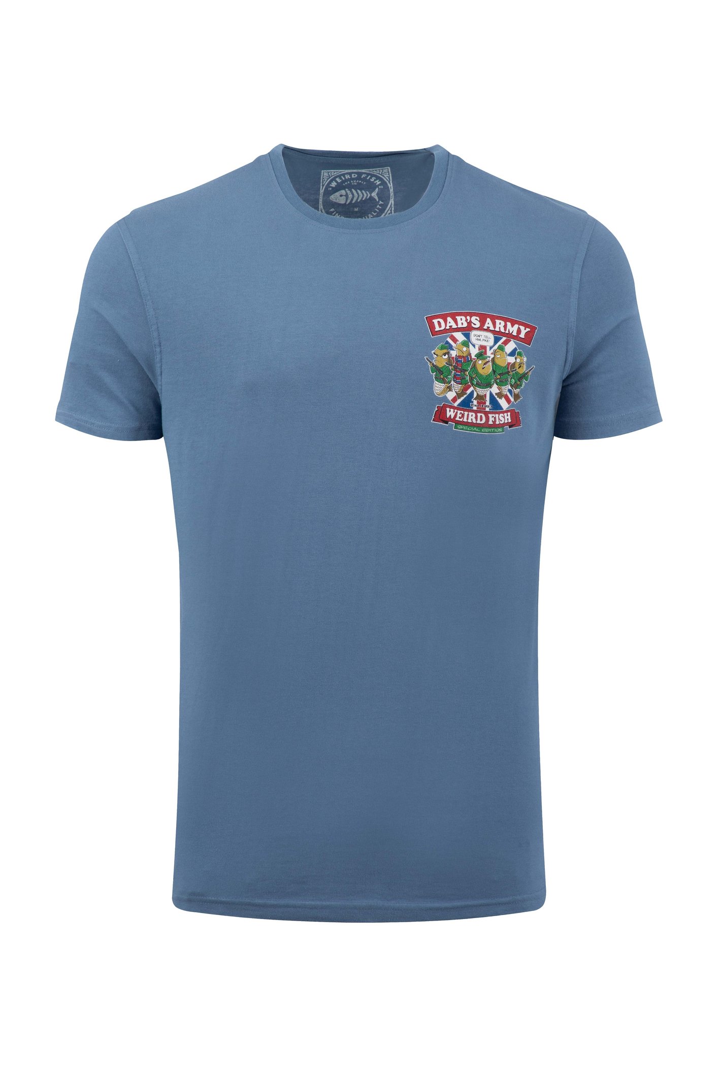 Weird Fish Dabs Army Back Print Artist T-Shirt Mid Blue Size 4XL