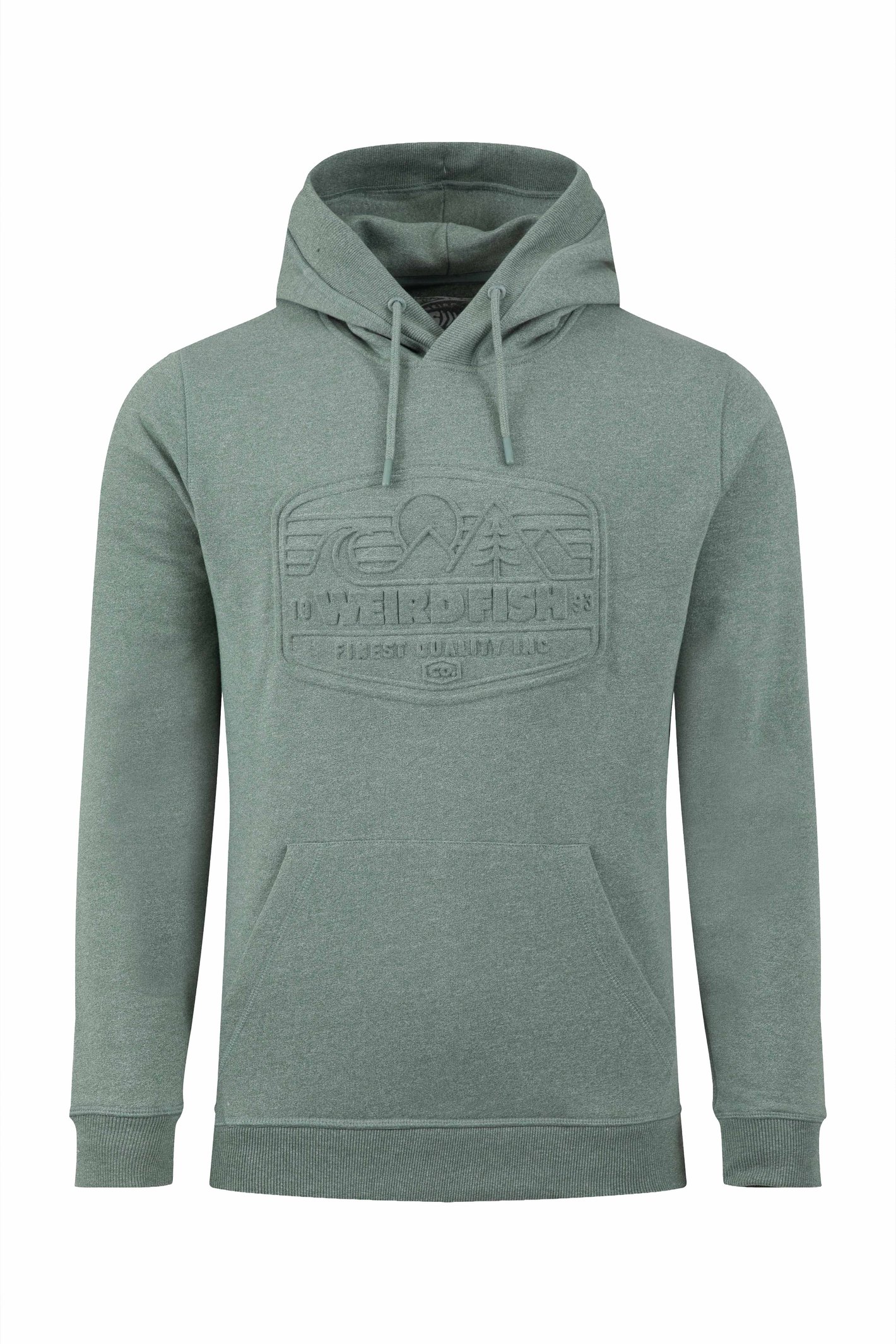 Weird Fish Perranporth Embossed Grindle Hoodie Military Green Size XL