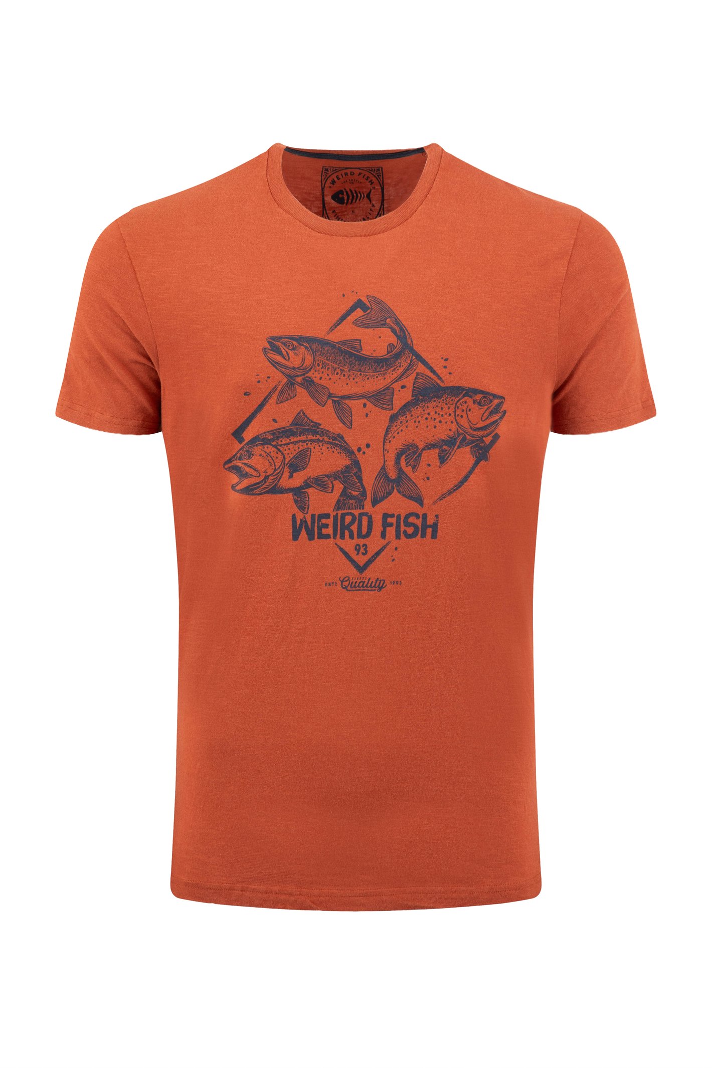 Weird Fish Jumping Fish Front Print Graphic T-Shirt Maple Brown Size 5XL