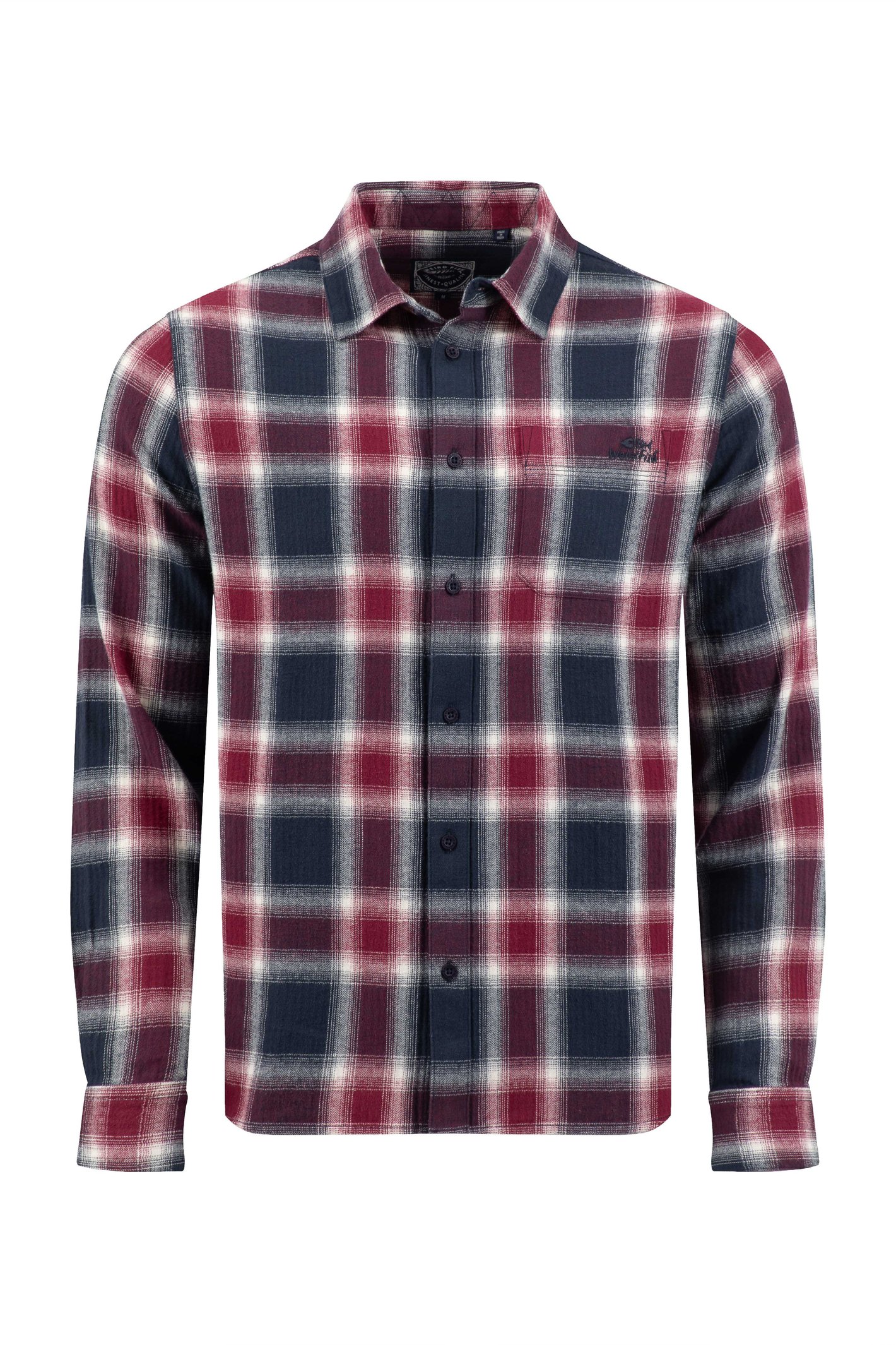 Weird Fish Weird Fish Broxton Long Sleeve Herringbone Check Shirt Navy
