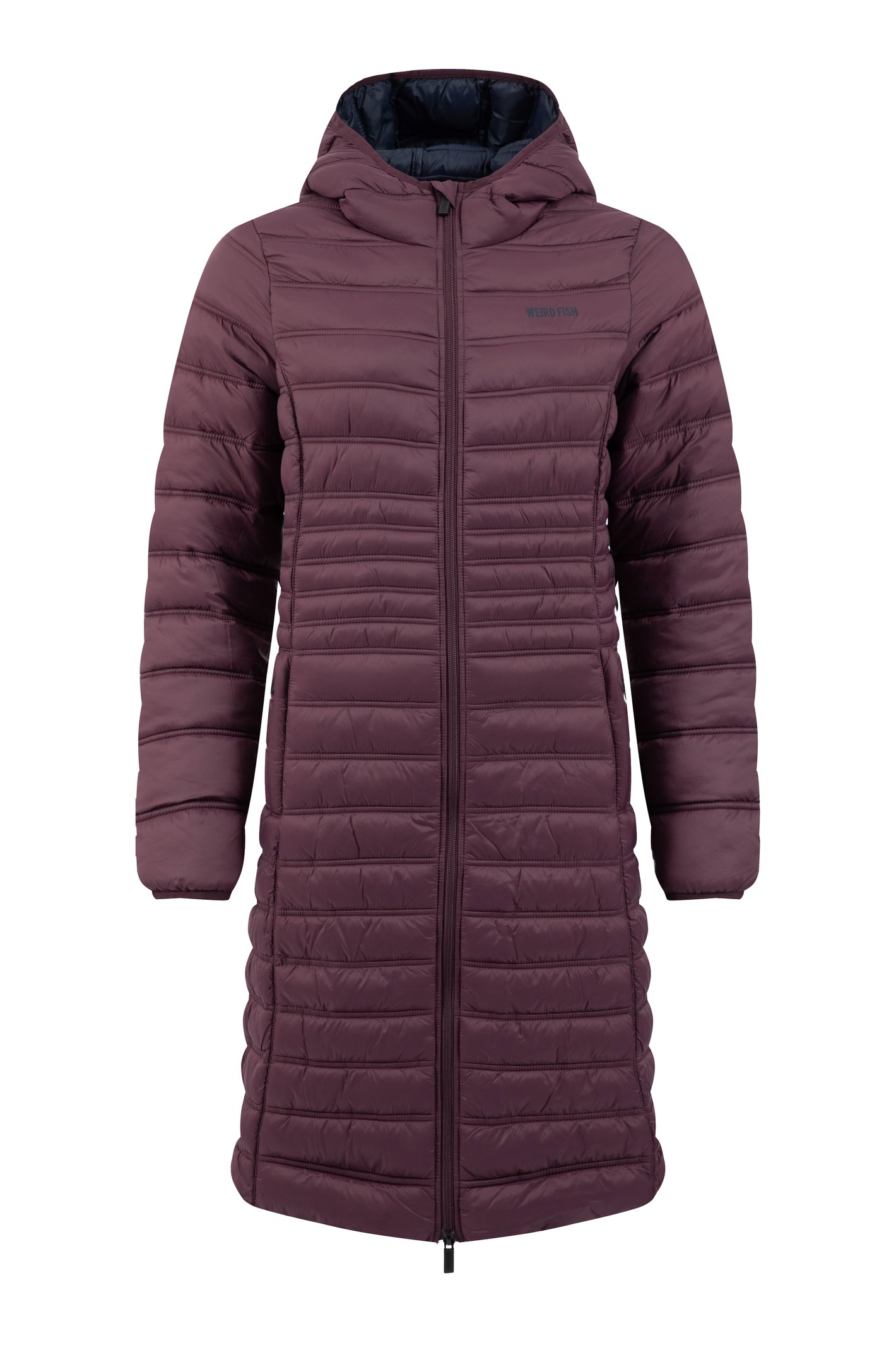 Weird Fish Ravinia Lightweight Padded Long-Line Jacket Plum Size 22