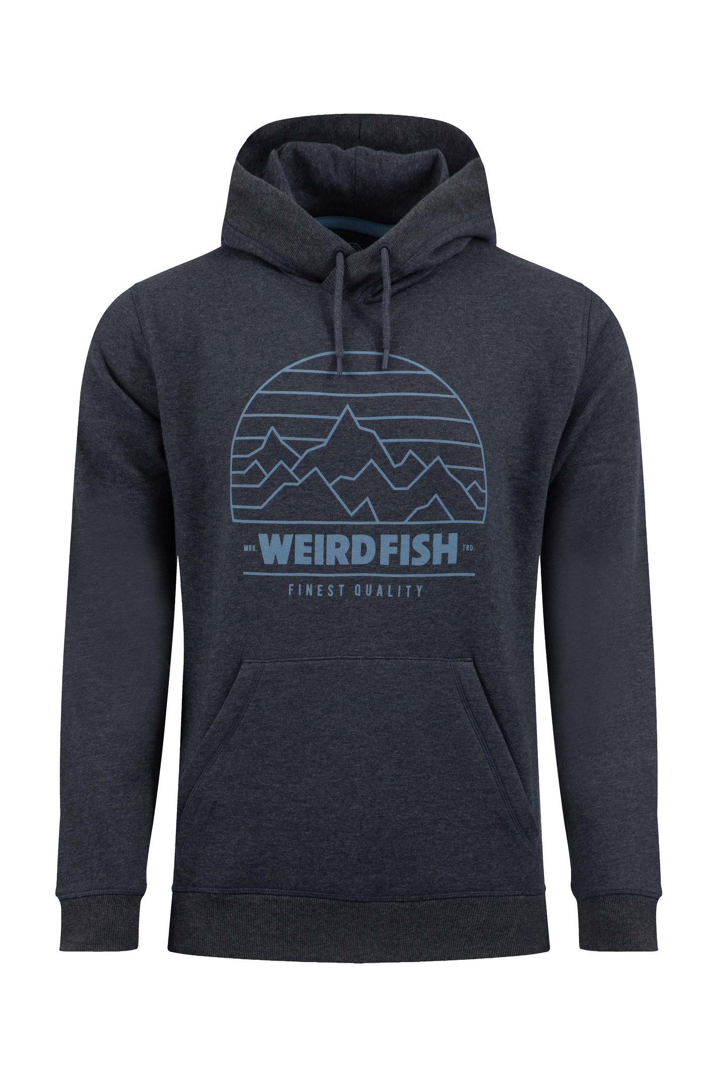 Weird Fish Wills Front Print Graphic Popover Hoodie Dark Navy Size M