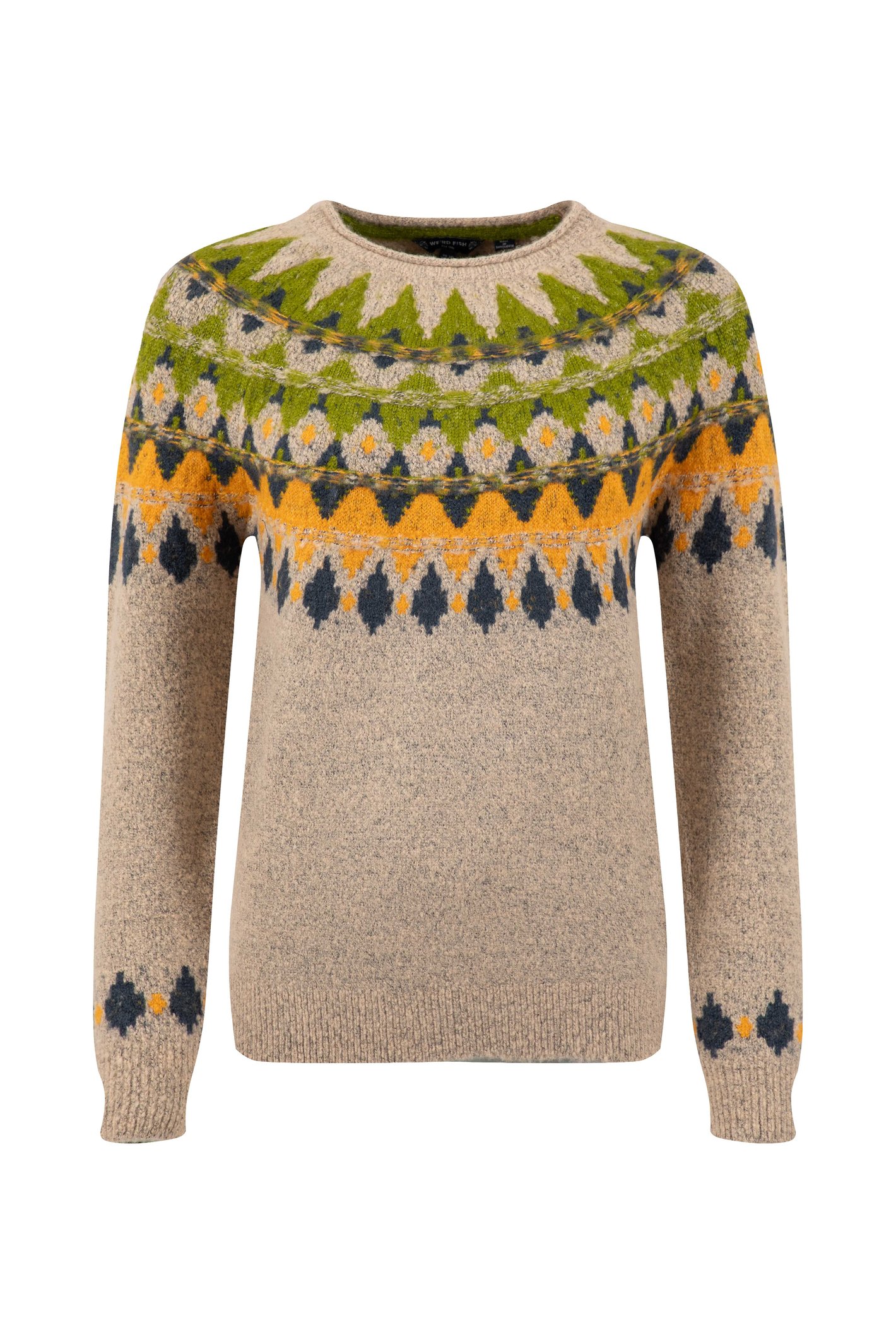 Weird Fish Lowell Fair Isle Jumper Chalk Size 12