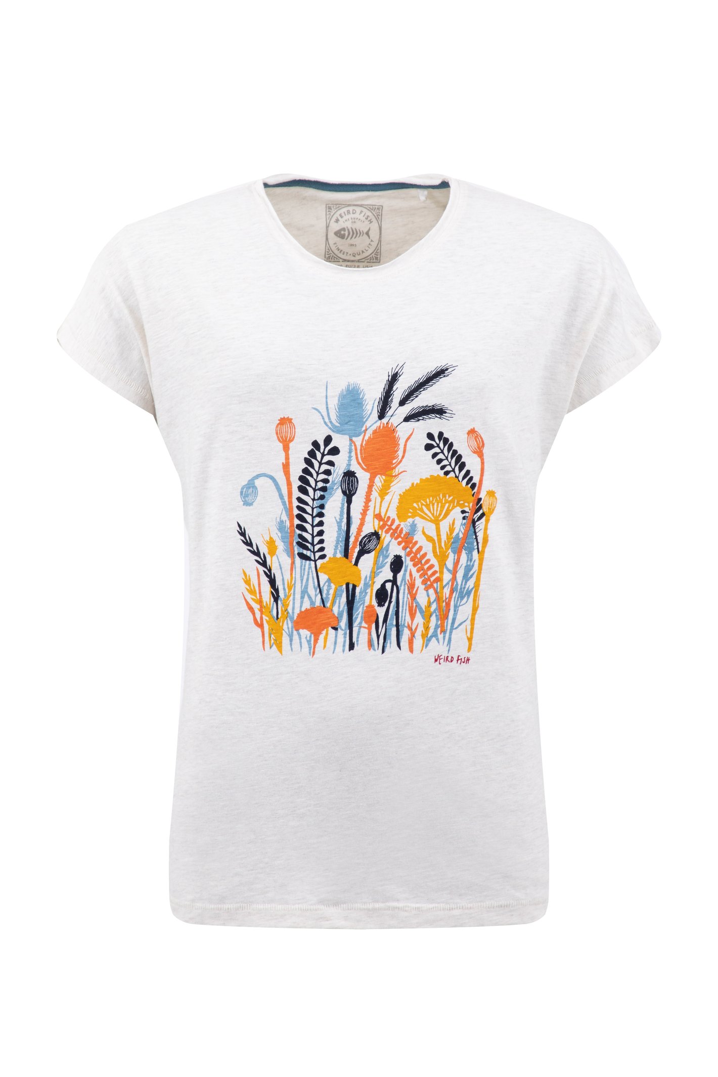 Weird Fish Wildflowers Front Print Graphic T-Shirt Oatmeal Marl Size 20