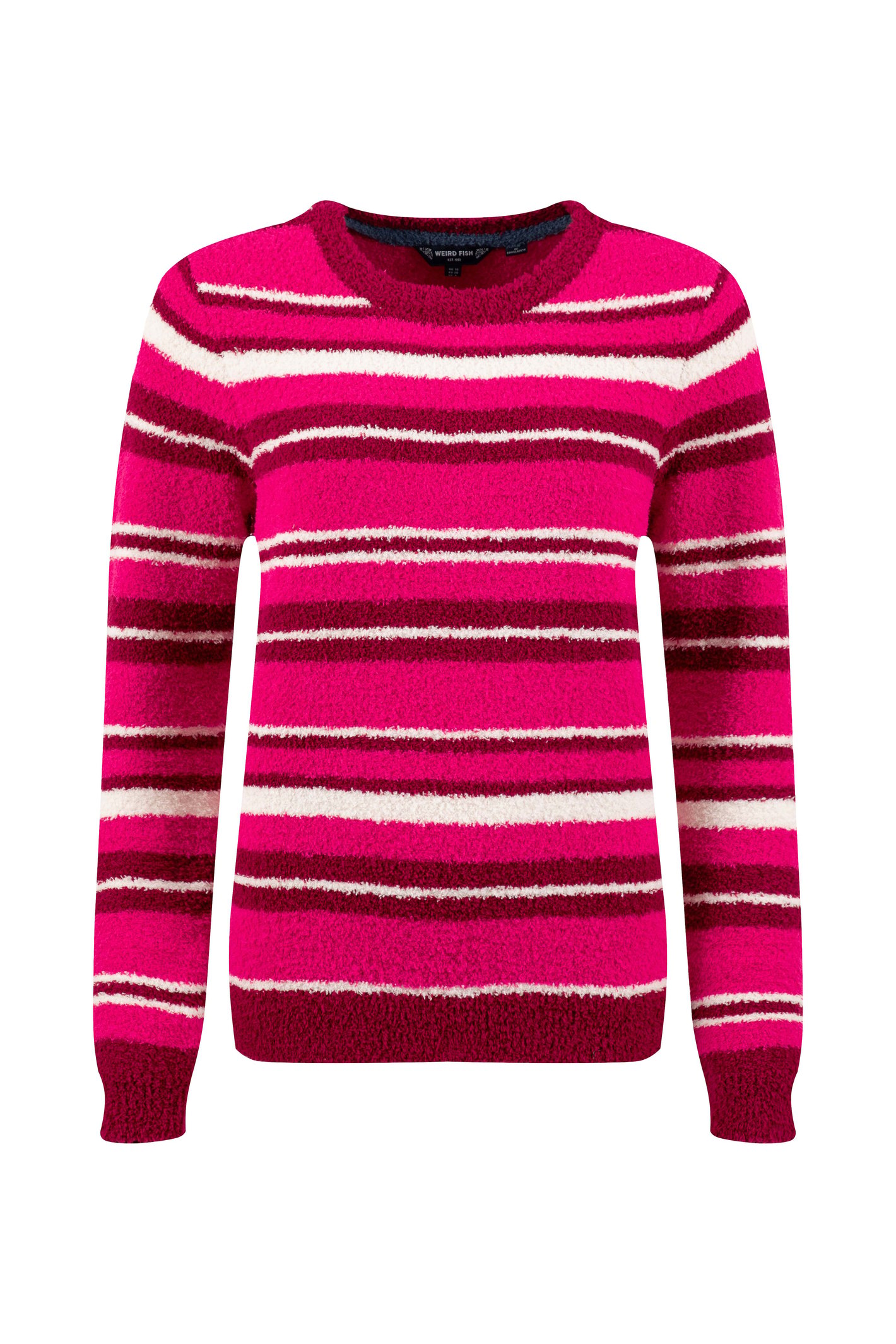 Weird Fish Wanda Cosy Knit Stripe Jumper Foxglove Size 12