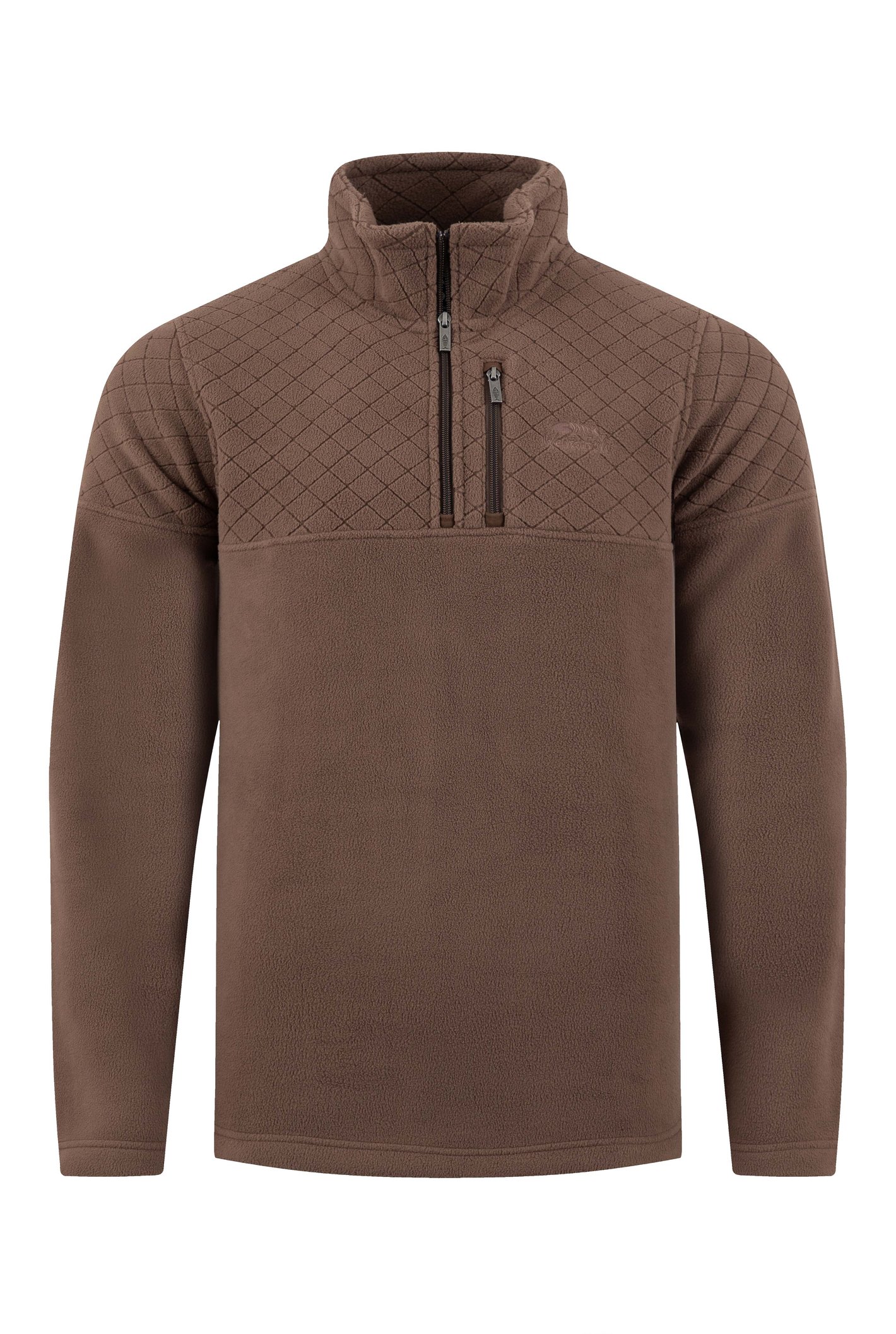 Weird Fish Oakmont 1/4 Zip Textured Fleece HotChocolate Size 4XL