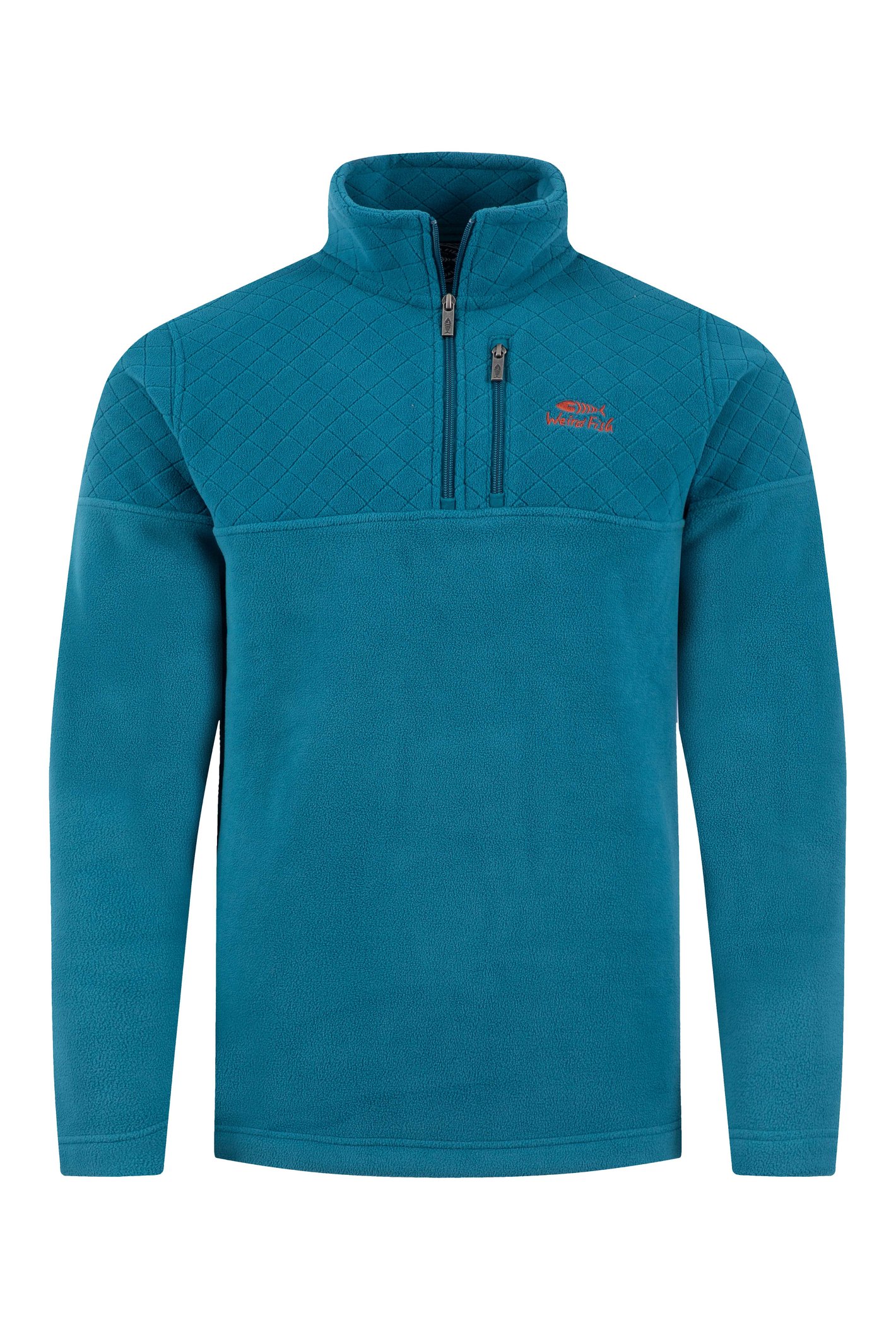 Weird Fish Oakmont 1/4 Zip Textured Fleece Sea Blue Size 2XL