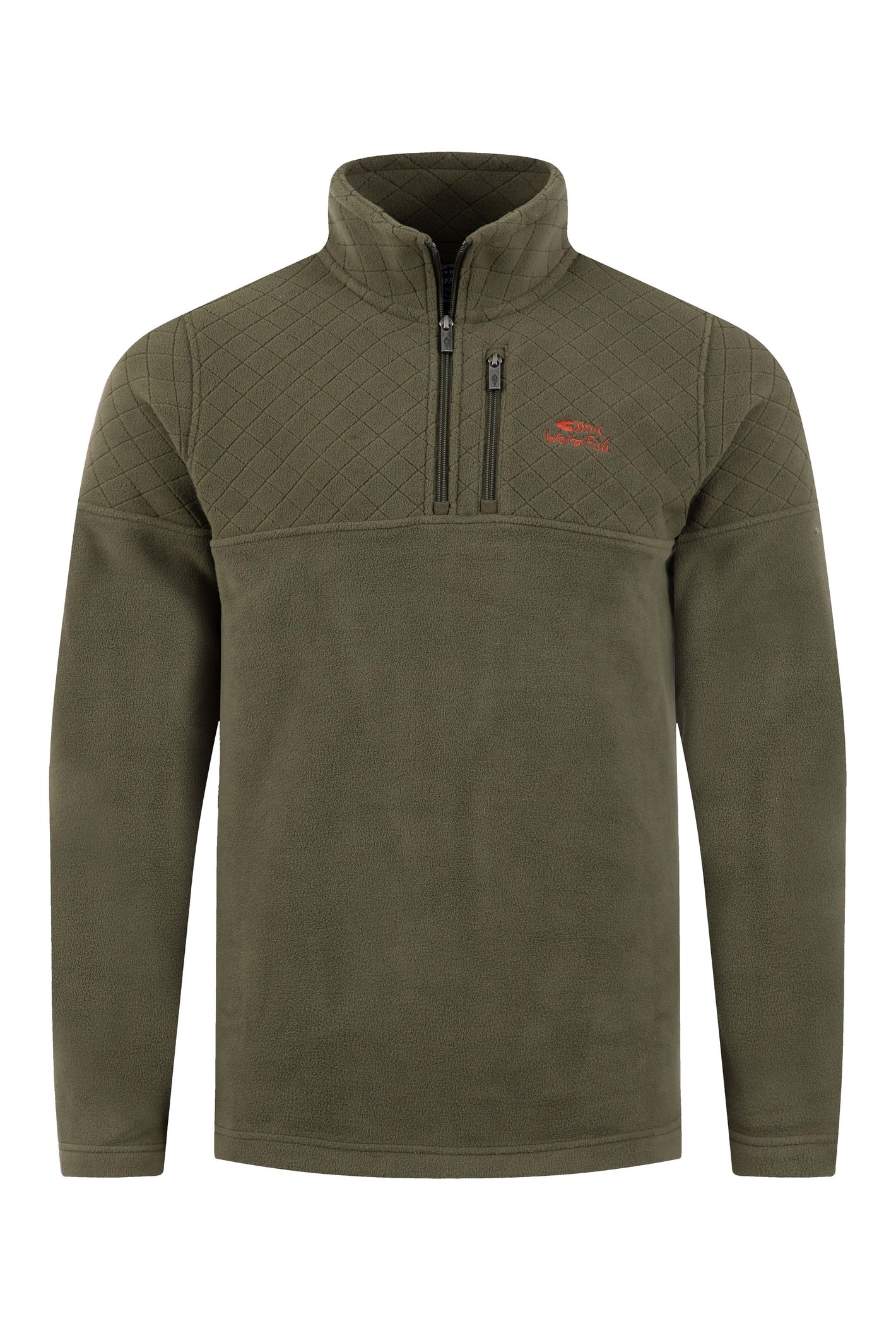 Weird Fish Oakmont 1/4 Zip Textured Fleece Winter Green Size M
