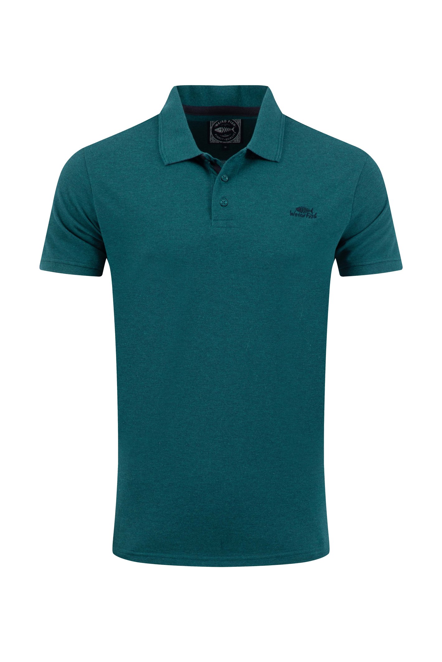 Weird Fish Bobby Melange Pique Polo Shirt Dark Sea Size L
