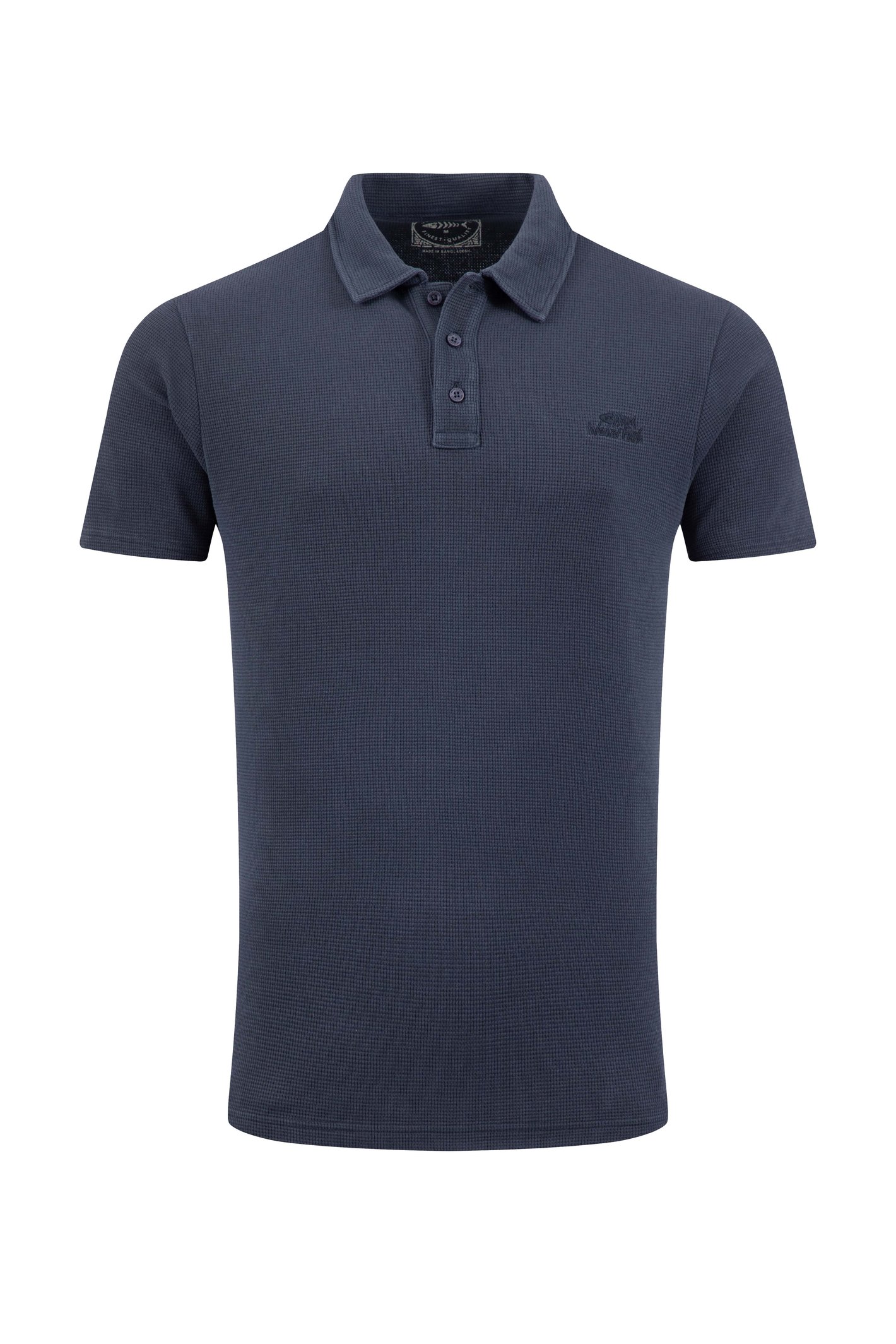 Weird Fish Luka Waffle Polo Shirt Navy Size 5XL