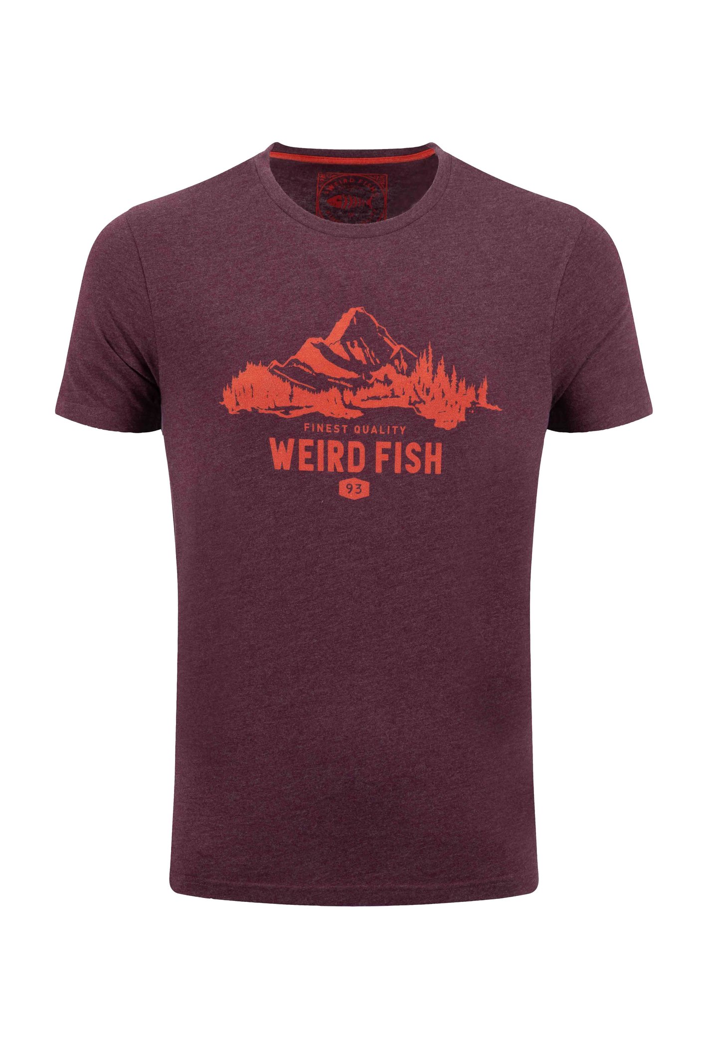 Weird Fish Mountain Peak Front Print Graphic T-Shirt Aubergine Size L