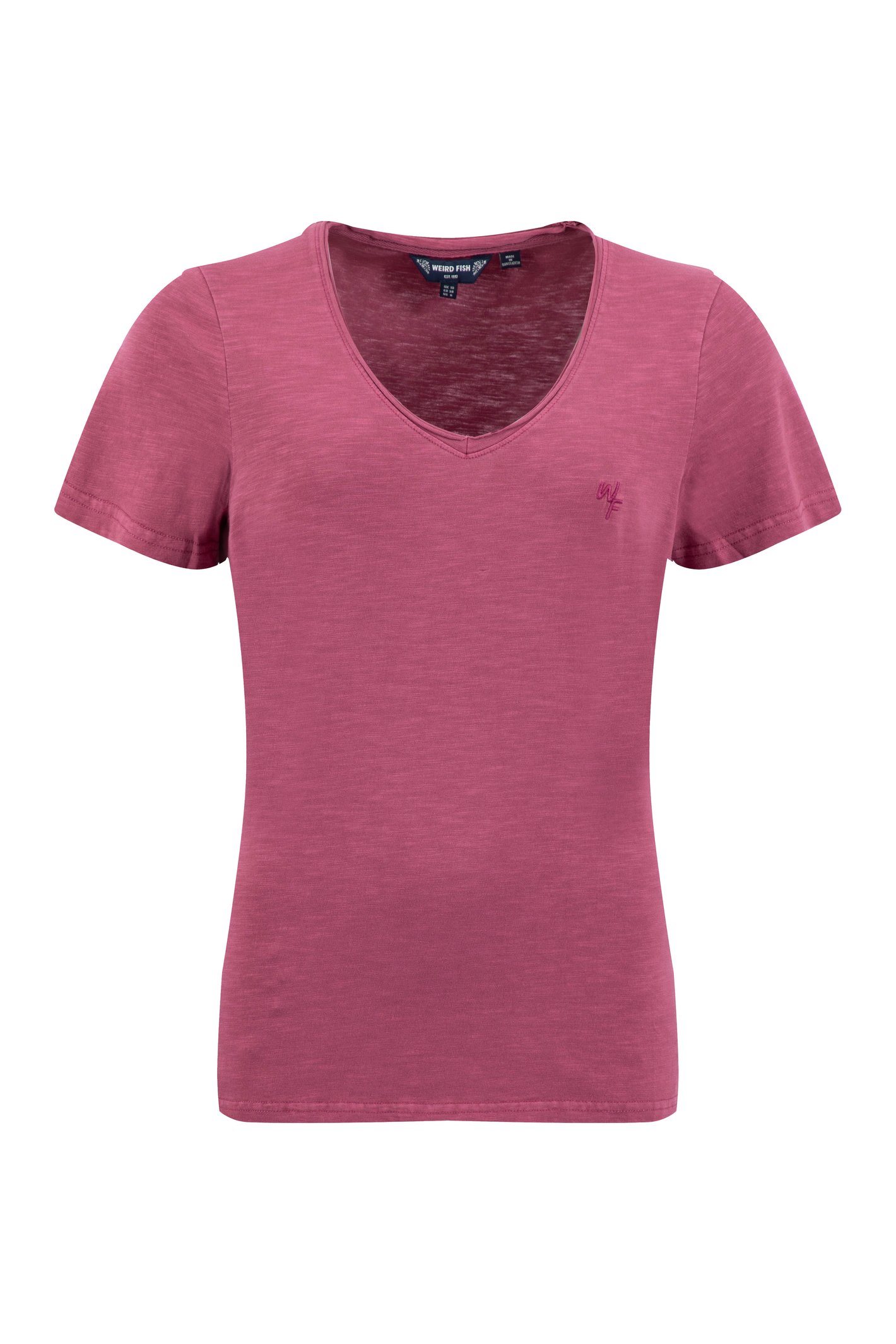 Weird Fish Hailey V-Neck T-Shirt Foxglove Size 20
