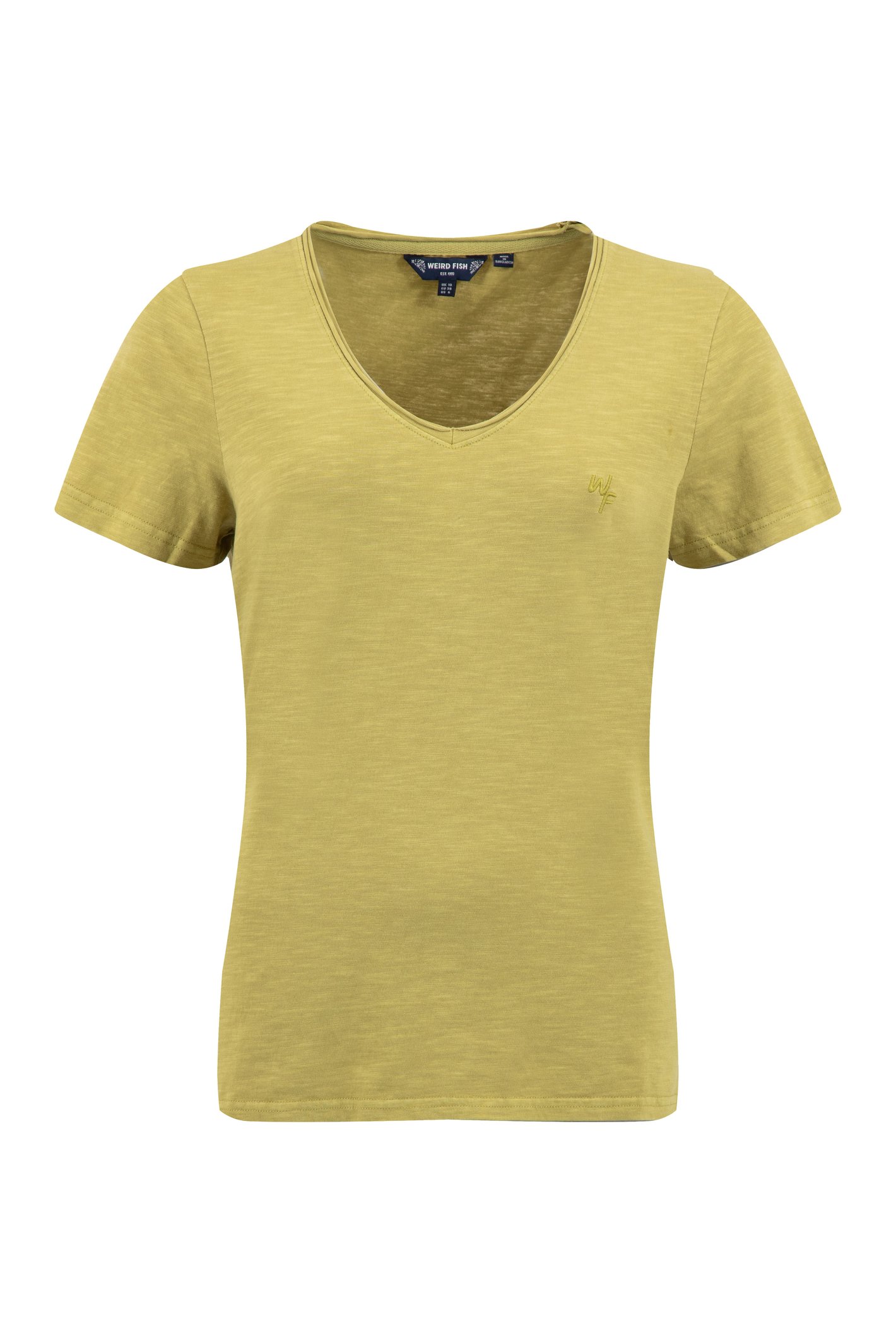 Weird Fish Hailey V-Neck T-Shirt Tarragon Size 18