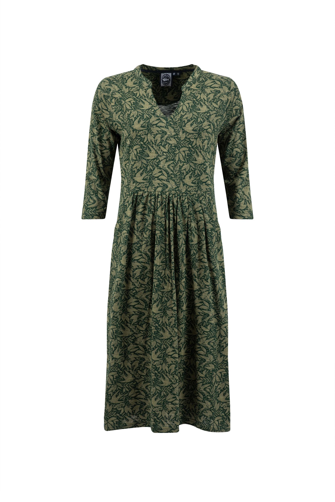 Weird Fish Isolde Printed Jersey Midi Dress Cypress Green Size 22
