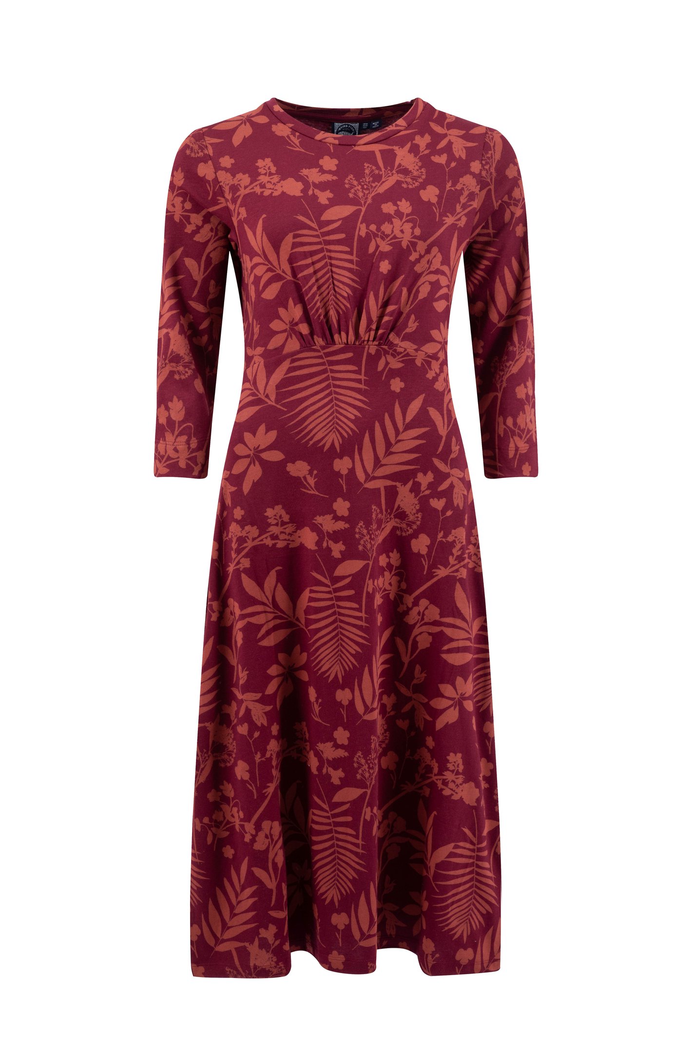 Weird Fish Felicity Printed Jersey Midi Dress Cinnamon Size 12