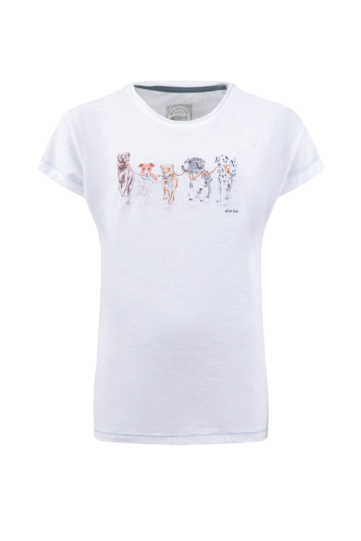 Weird Fish Take the Lead Front Print Graphic T-Shirt White Size 22