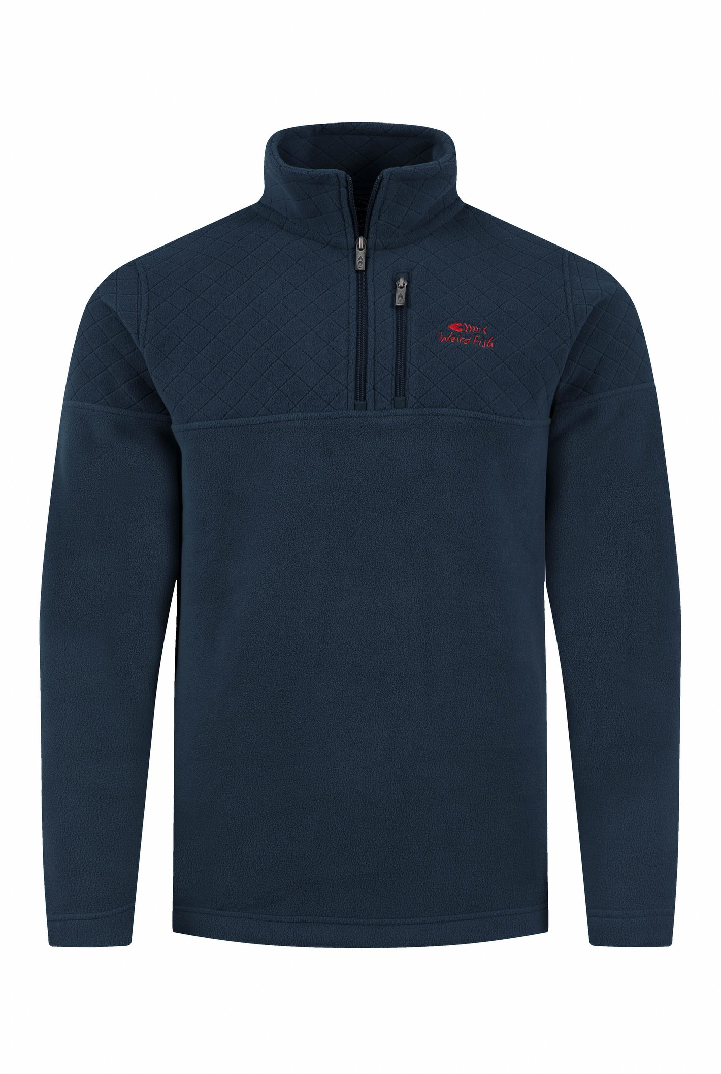 Weird Fish Weird Fish Oakmont 1/4 Zip Textured Fleece Navy