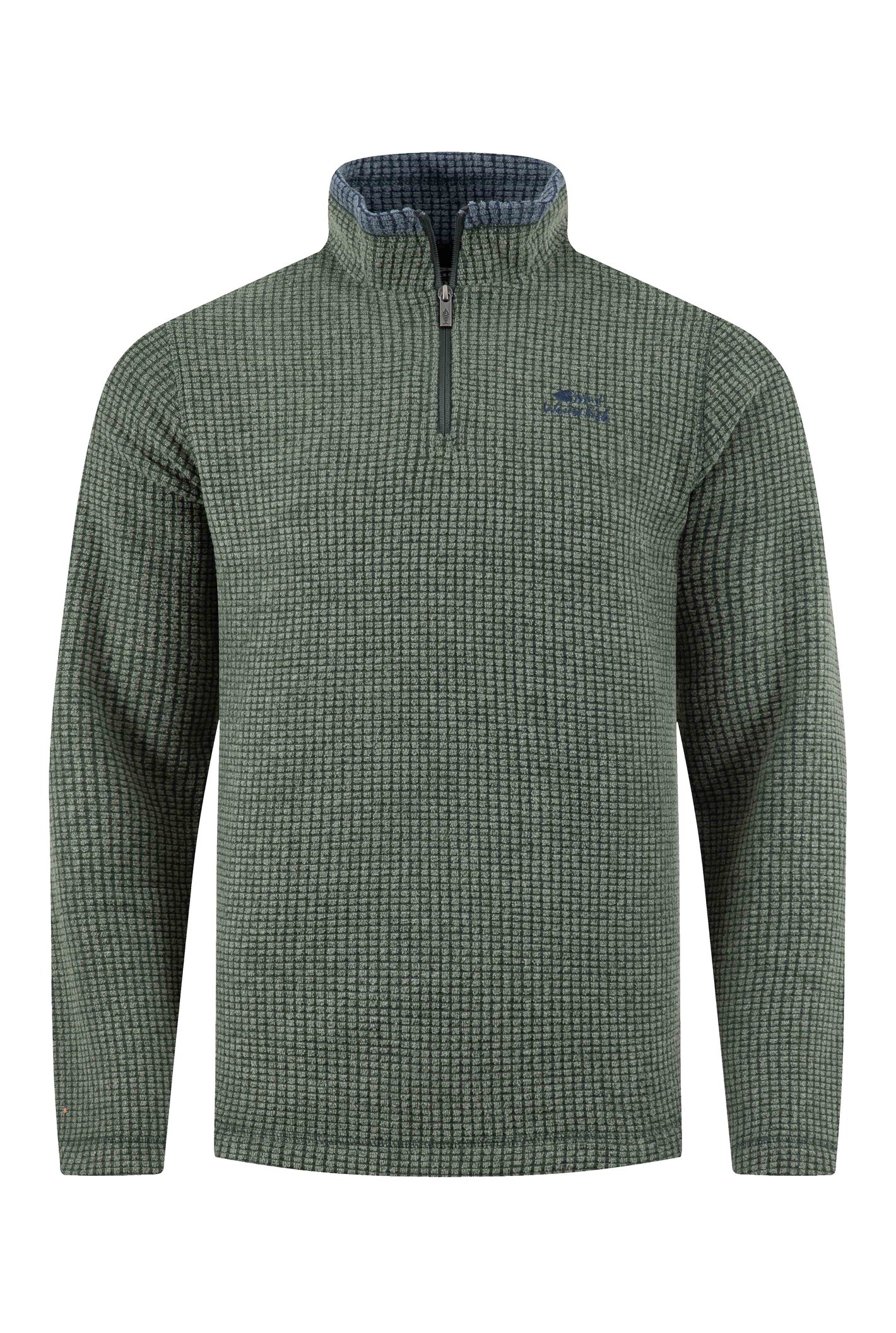 Weird Fish Newark 1/4 Zip Grid Fleece Beetle Green Size L