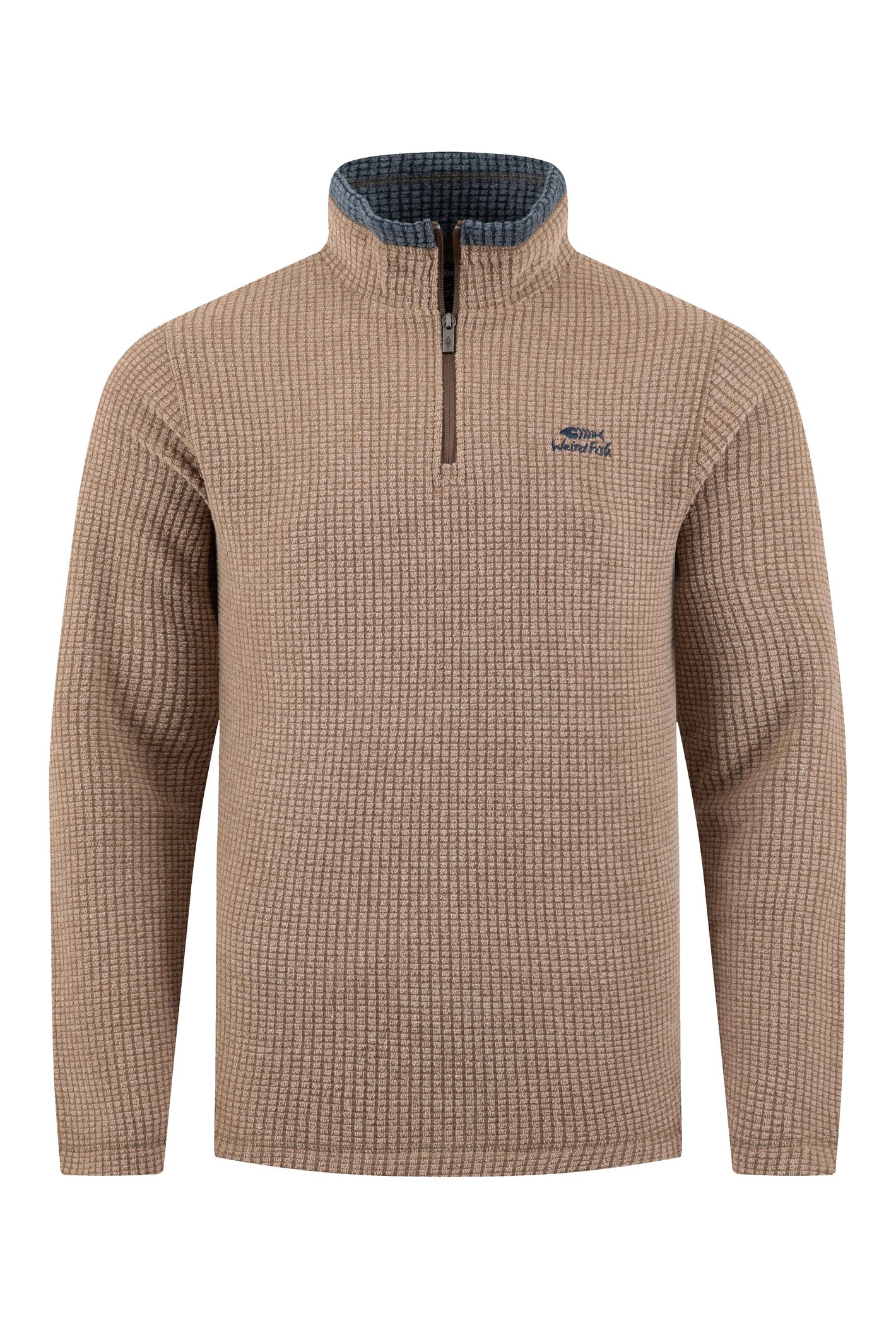 Weird Fish Newark 1/4 Zip Grid Fleece Cola Size 2XL