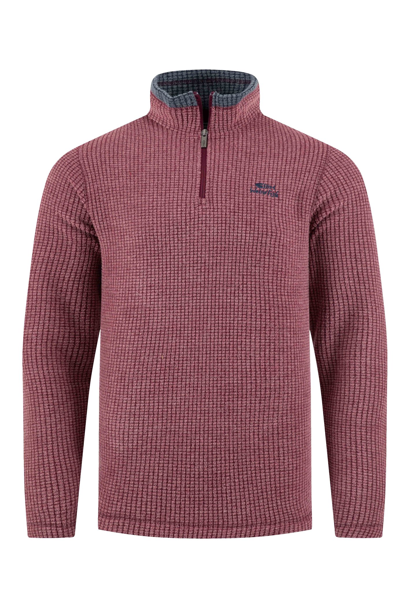 Weird Fish Newark 1/4 Zip Grid Fleece Red Grape Size 4XL