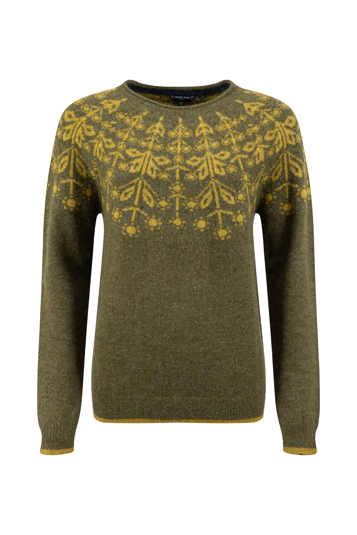 Weird Fish Miska Fair Isle Jumper Winter Green Size 8