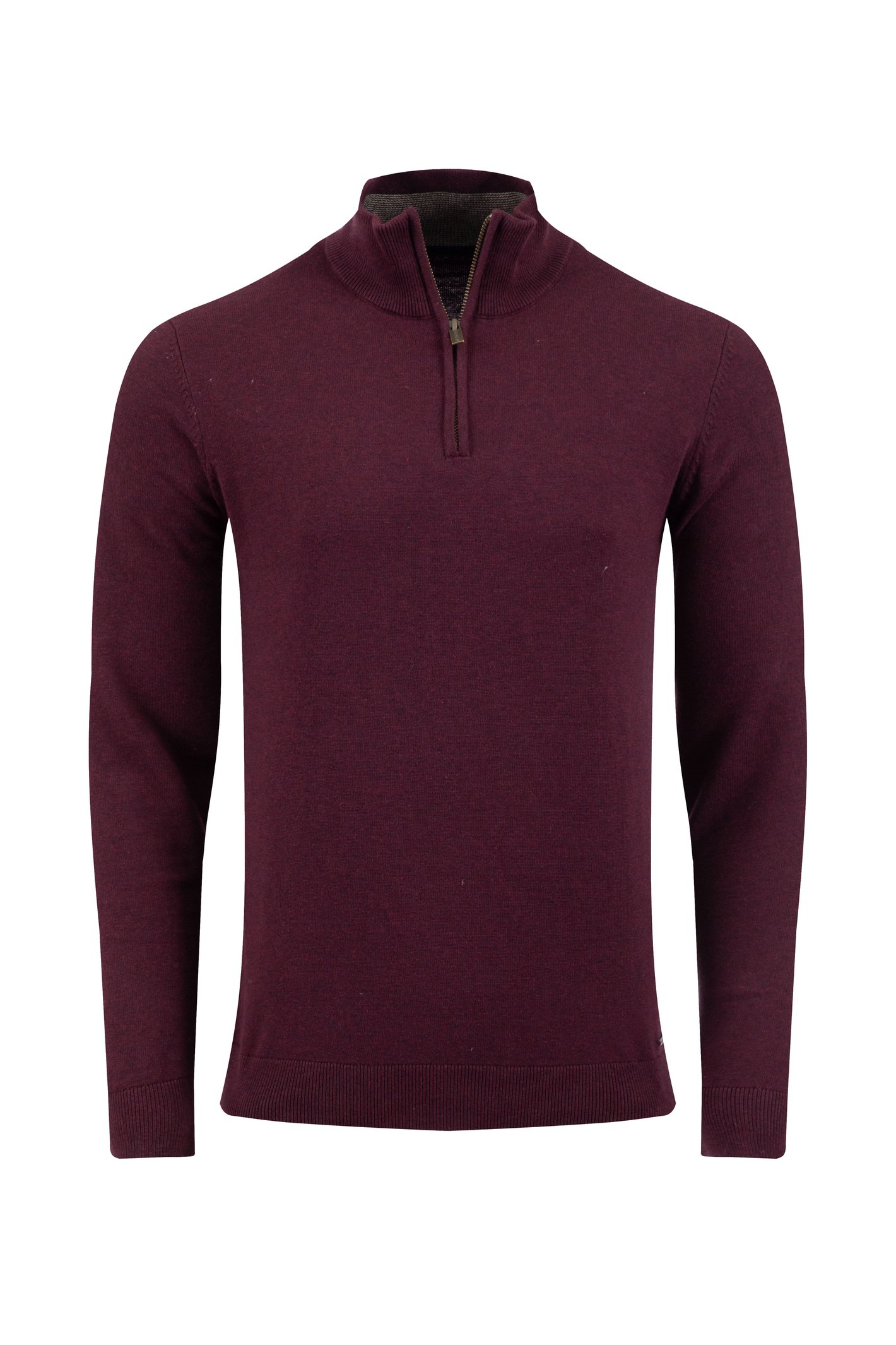 Weird Fish Erick 1/4 Zip Fine Knit Jumper Port Size S