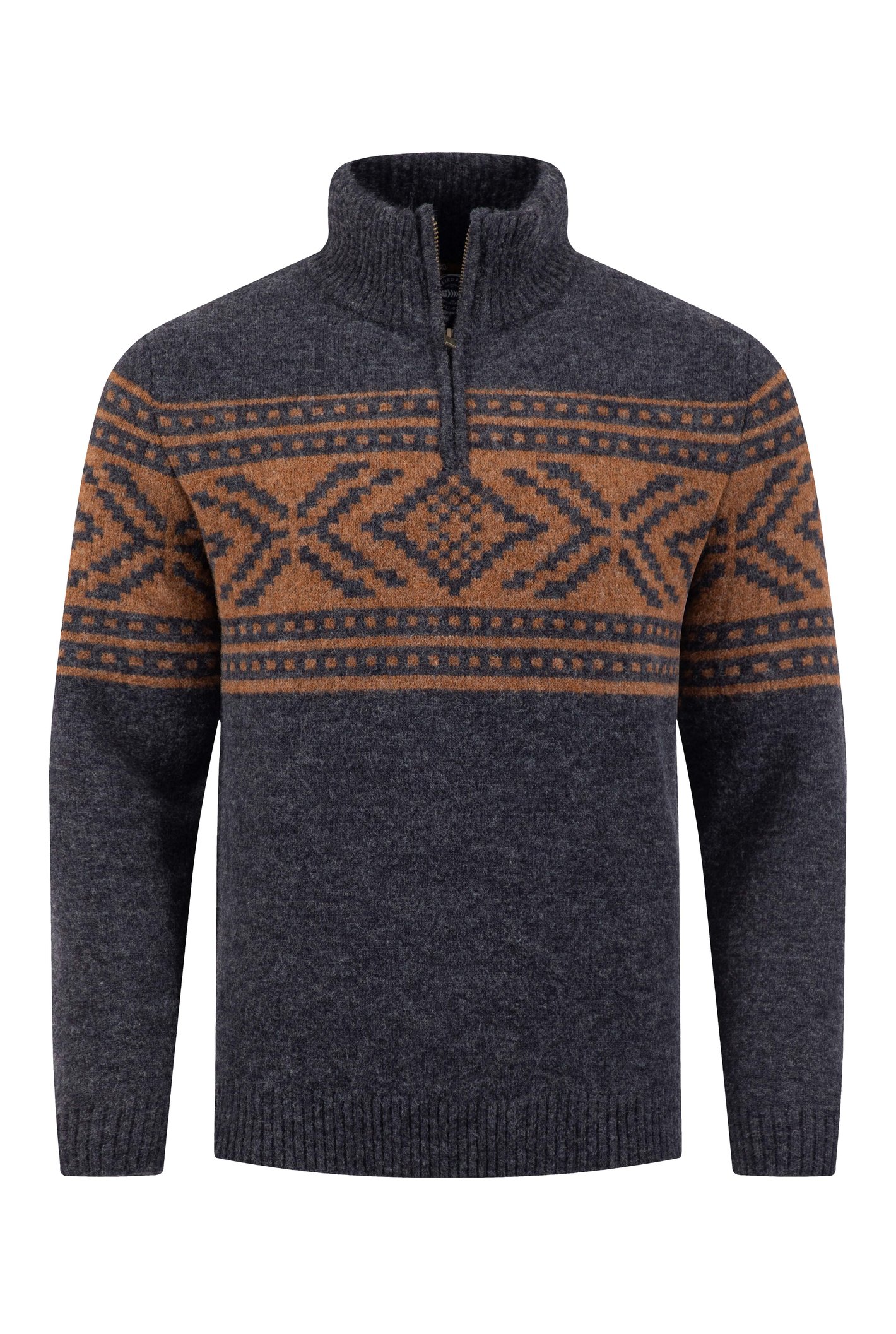 Weird Fish Kilnworth 1/4 Zip Fair Isle Jumper Midnight Size 4XL