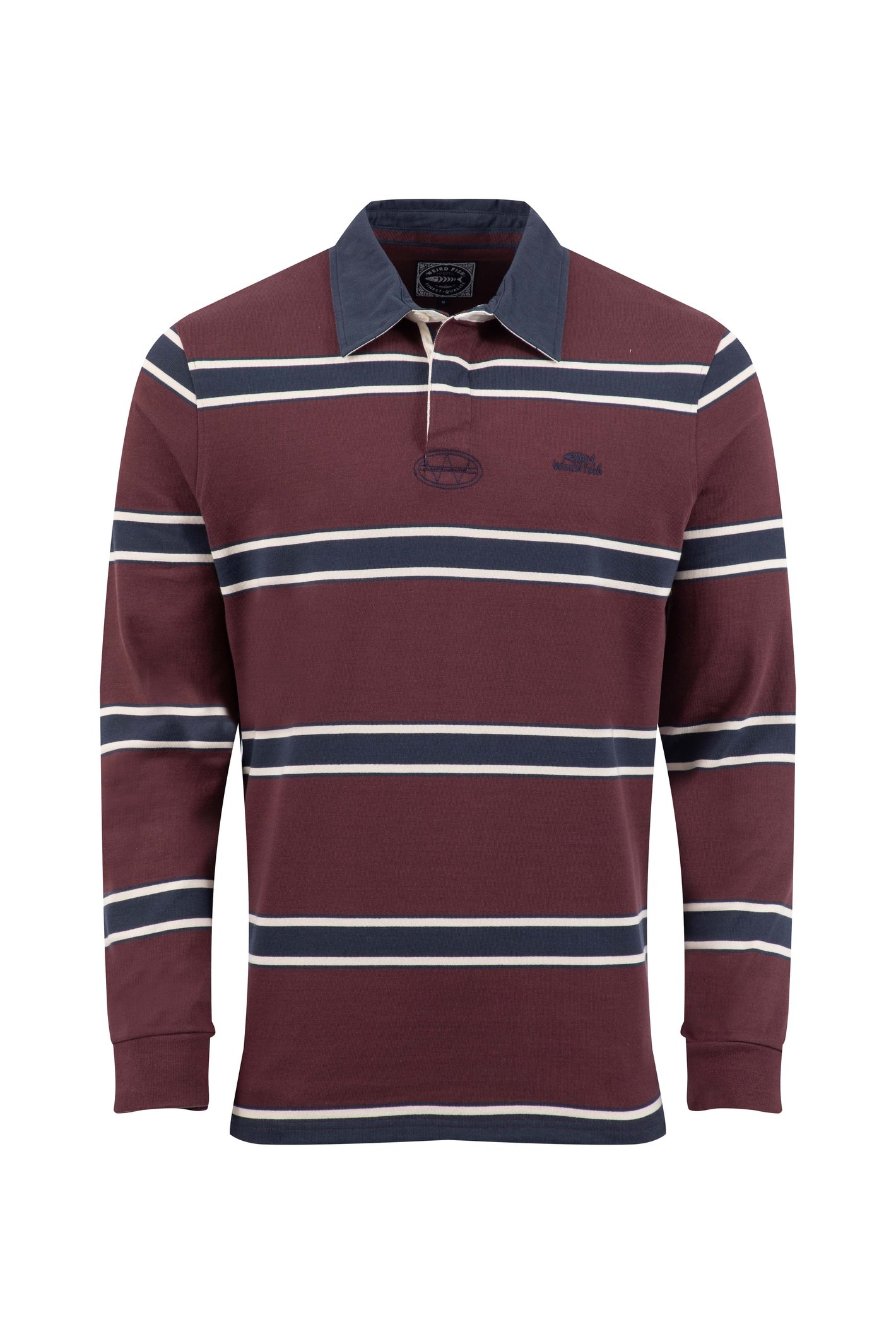 Weird Fish Percy Striped Rugby Shirt Mulled Wine Size 3XL