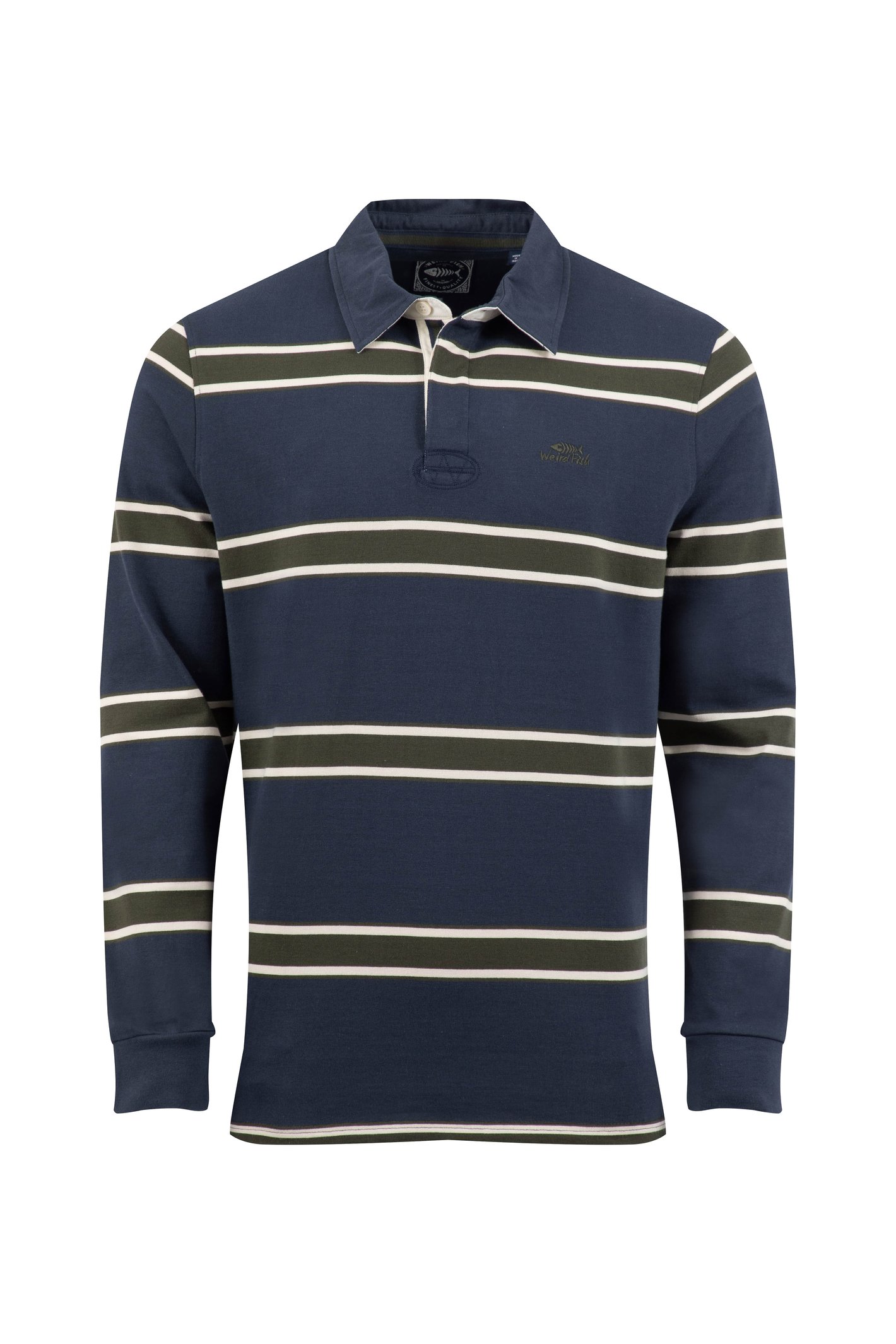 Weird Fish Percy Striped Rugby Shirt Navy Size 4XL