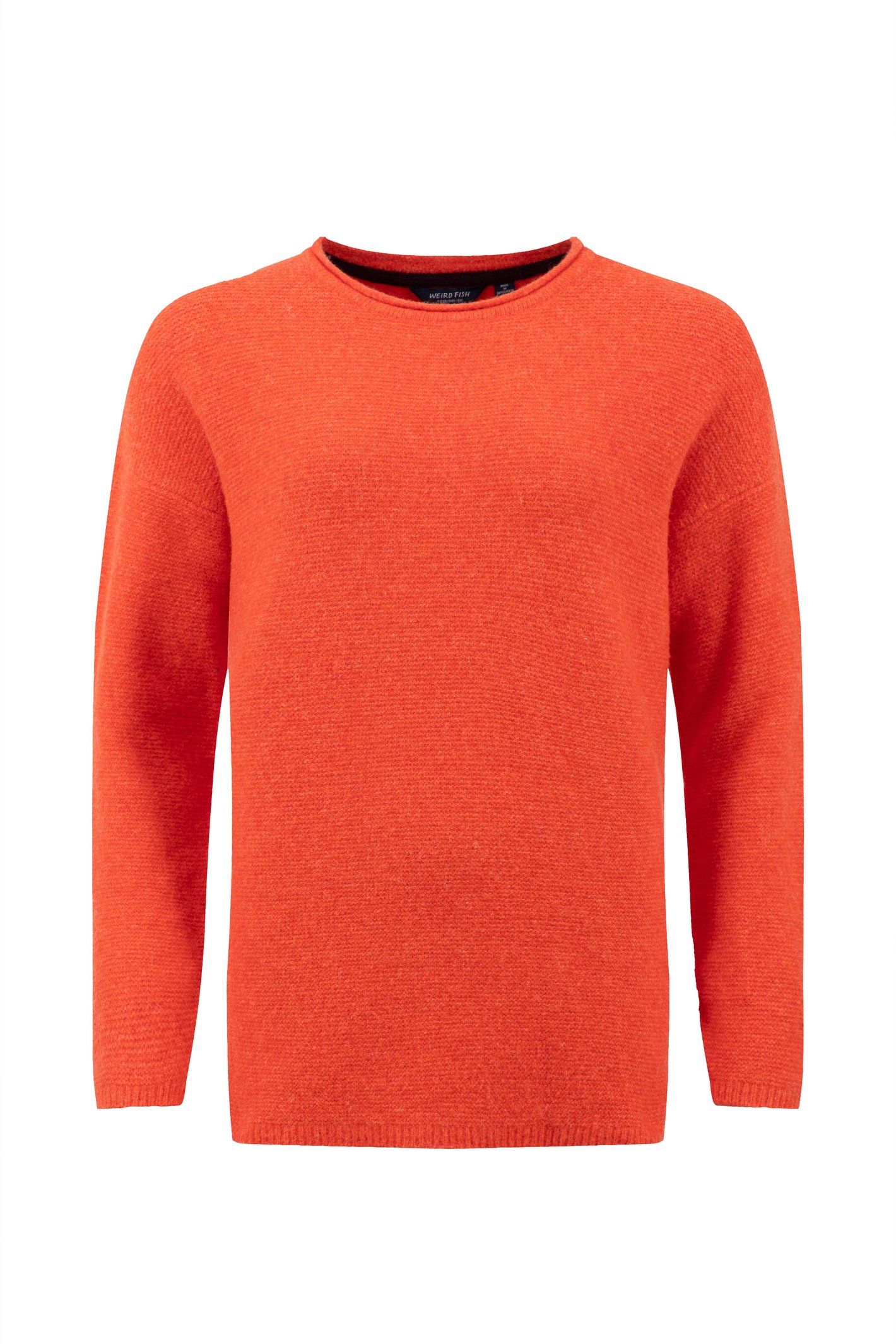 Weird Fish Arlen Textured Crew Neck Jumper Cinnamon Size 16
