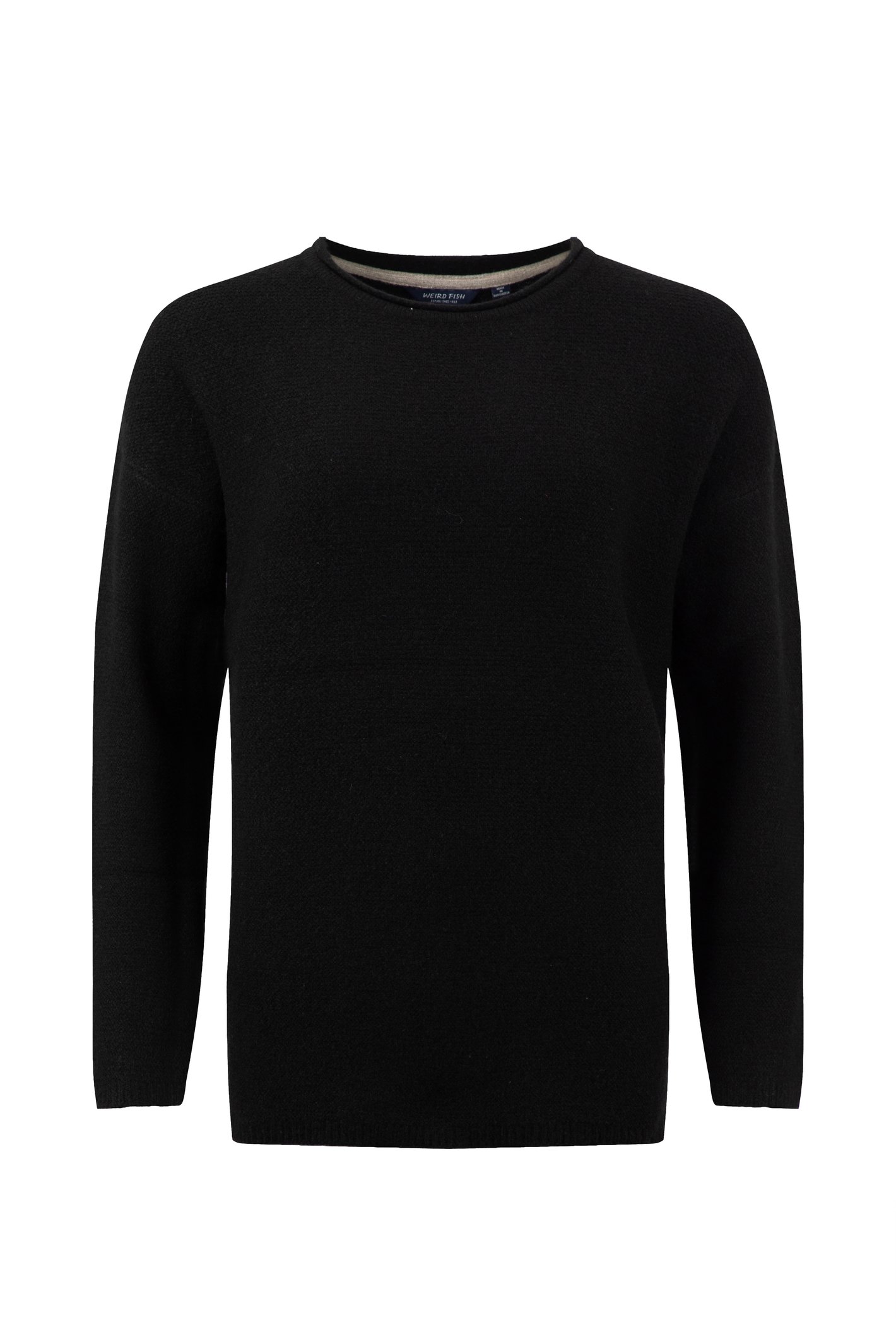 Weird Fish Arlen Textured Crew Neck Jumper Midnight Size 14