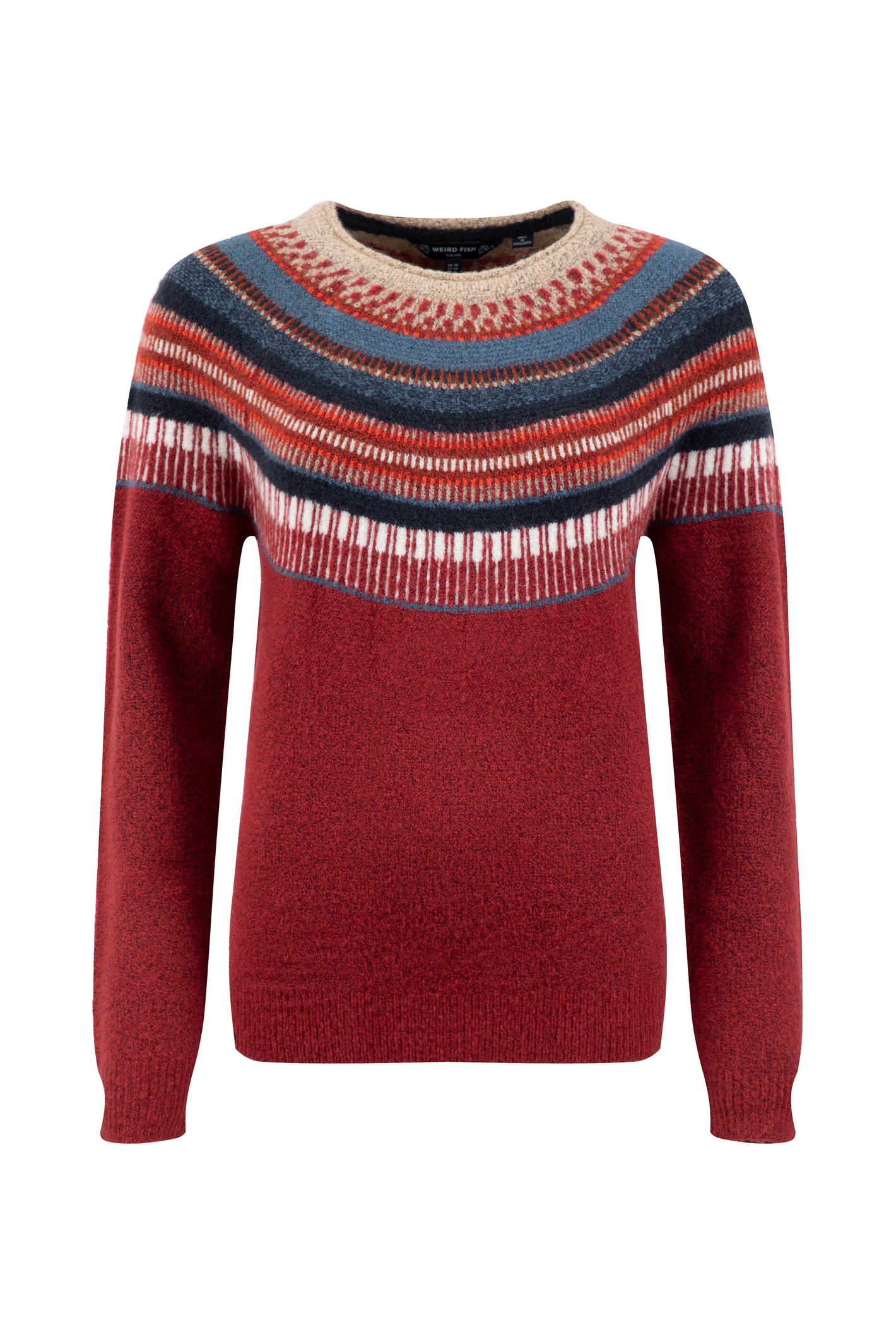 Weird Fish Carmelo Fair Isle Jumper Rhubarb Size 16