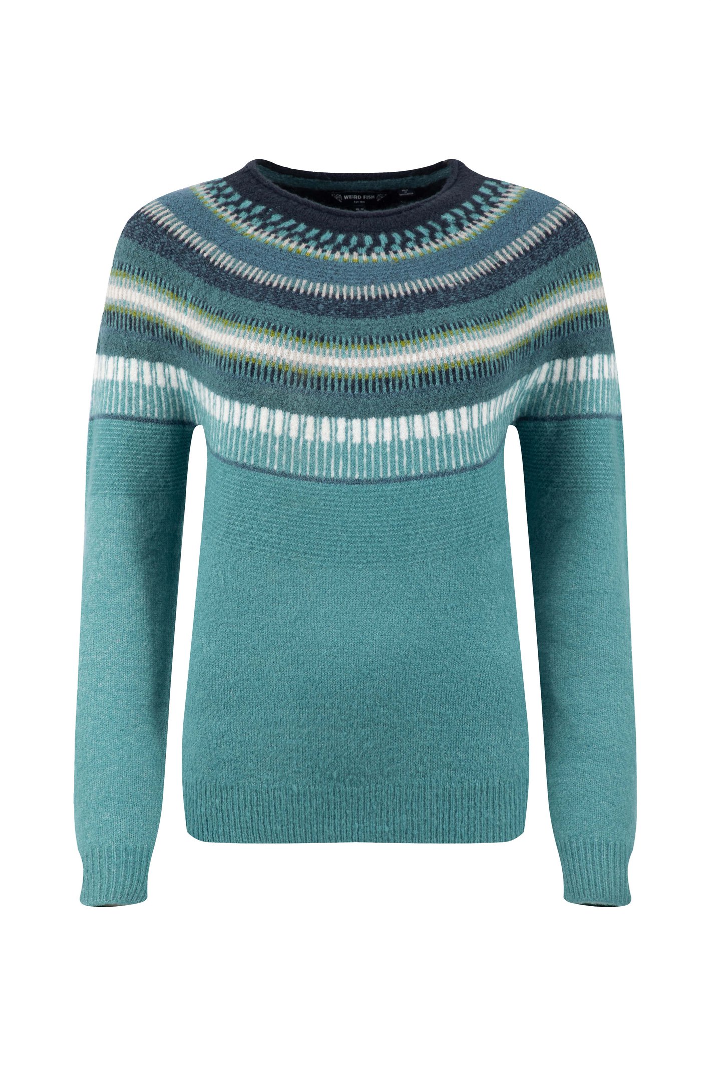 Weird Fish Carmelo Fair Isle Jumper Smoked Blue Size 10
