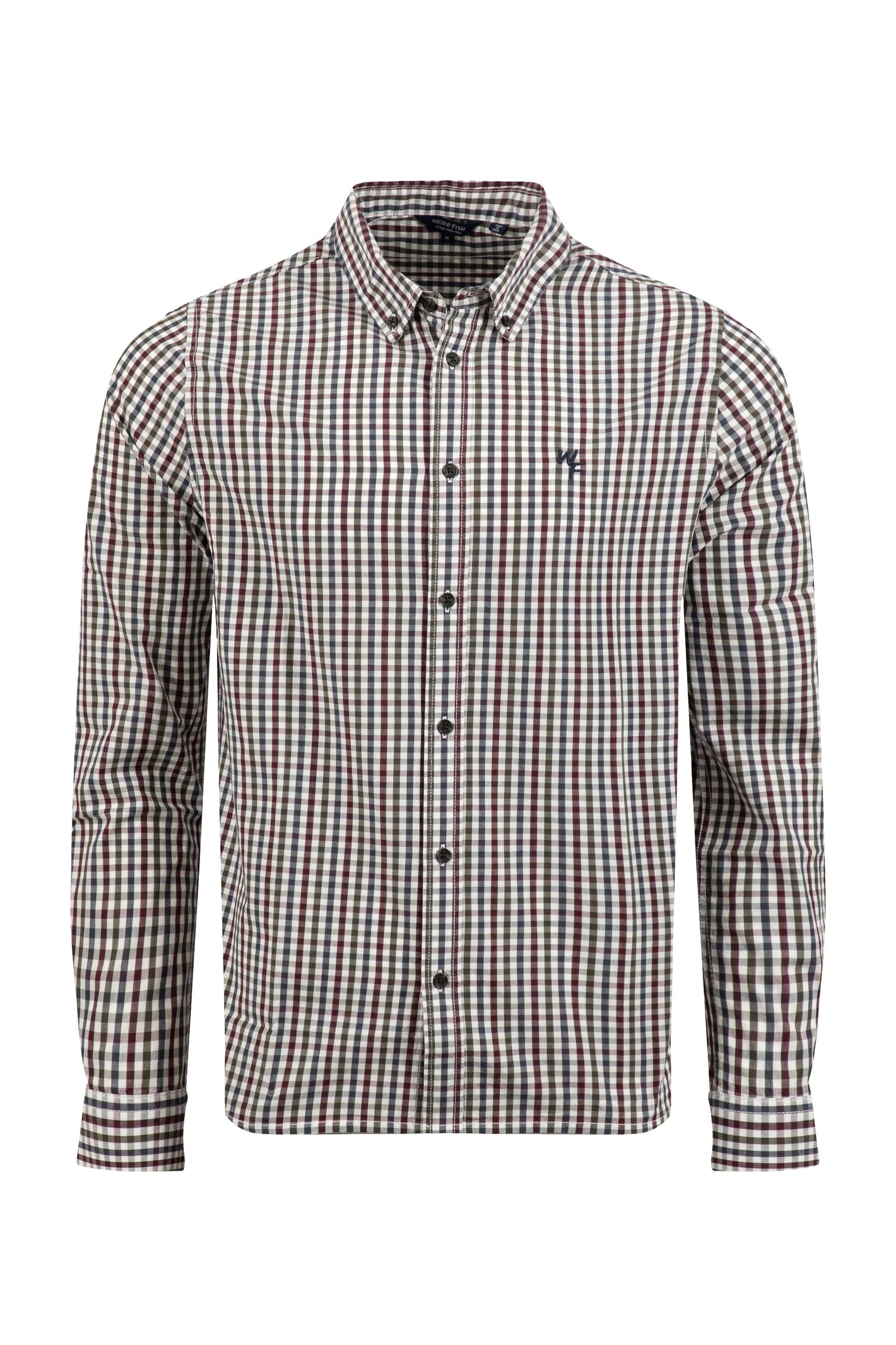 Weird Fish Ernest Gingham Shirt Mulled Wine Size 3XL