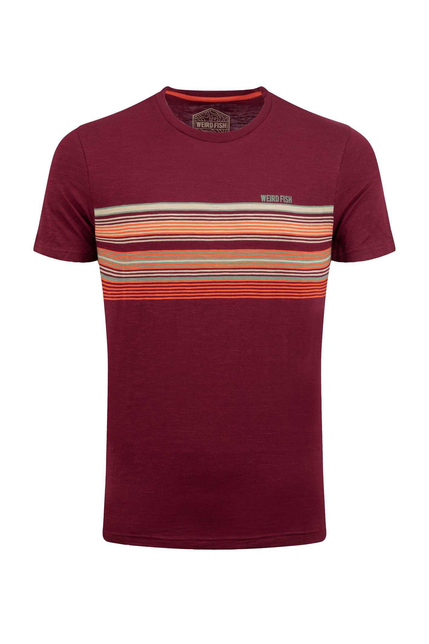Weird Fish Garside Chest Stripe T-Shirt Port Size S