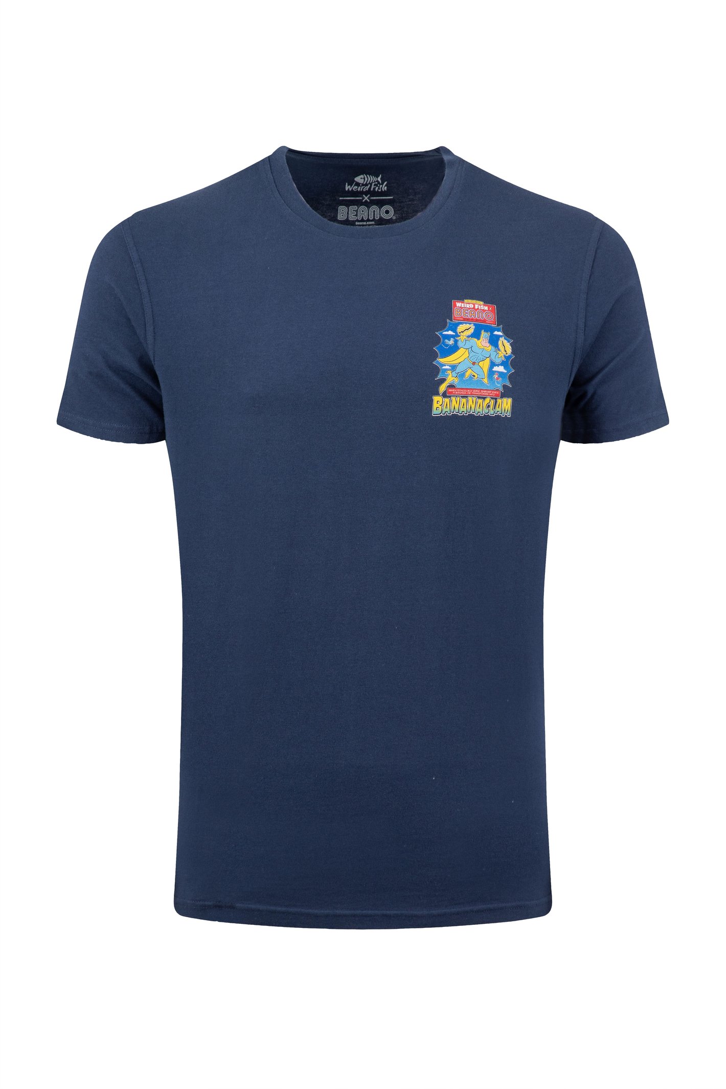Weird Fish BananaClam Beano Collaboration Back Print Artist T-Shirt Dark Blue Size M