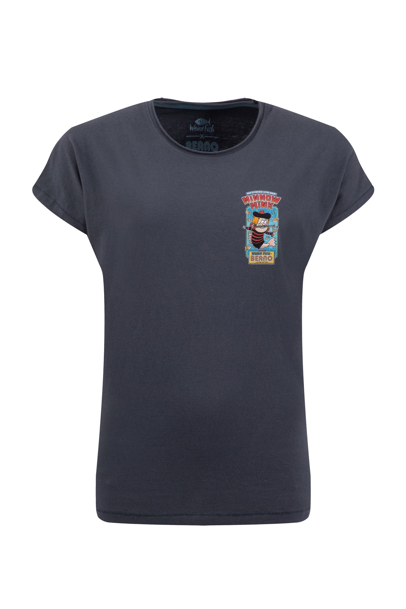 Weird Fish Minnow The Minx Beano Collaboration Back Print Artist T-Shirt Navy Size 16