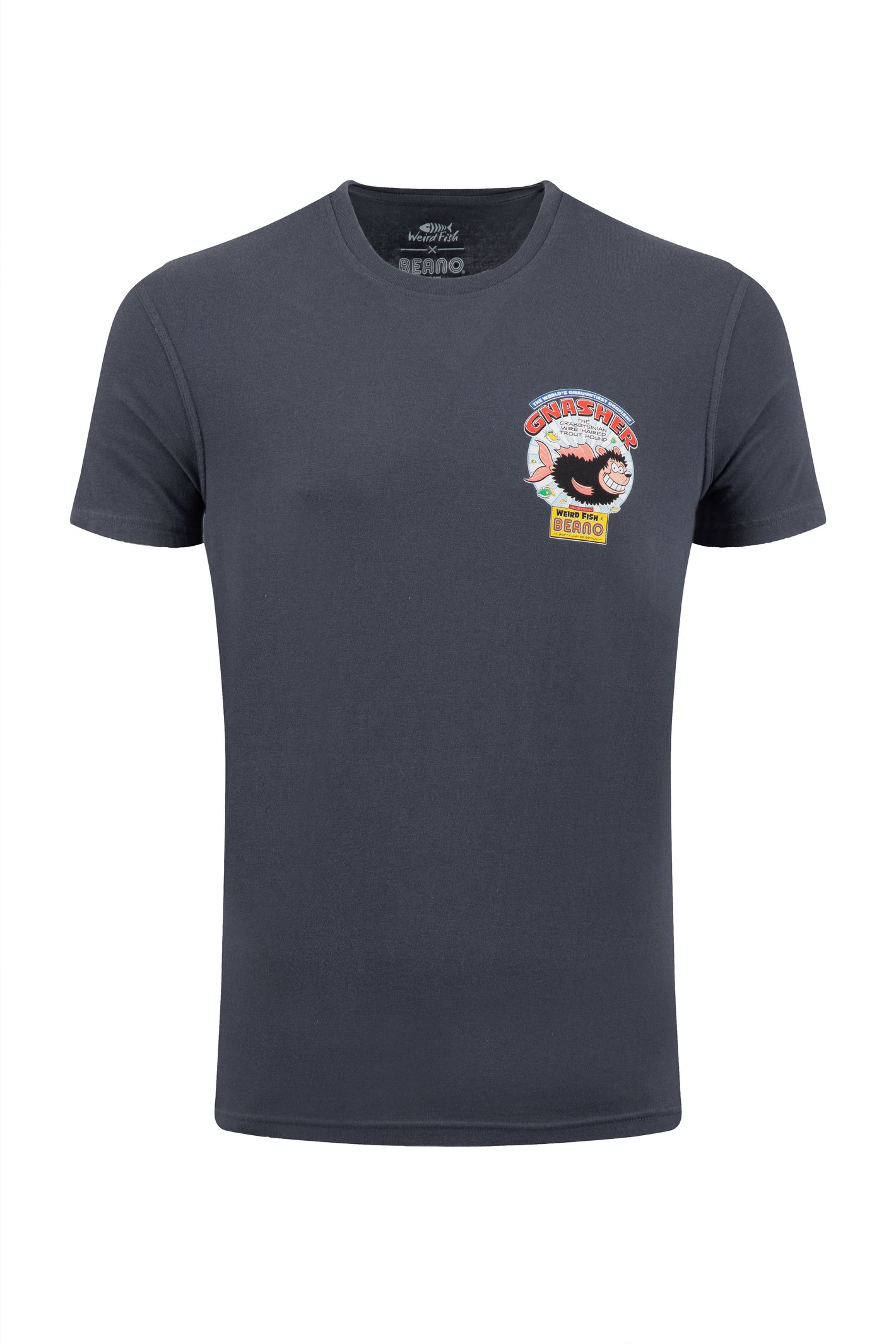 Weird Fish Gnasher Beano Collaboration Back Print Artist T-Shirt Navy Size L